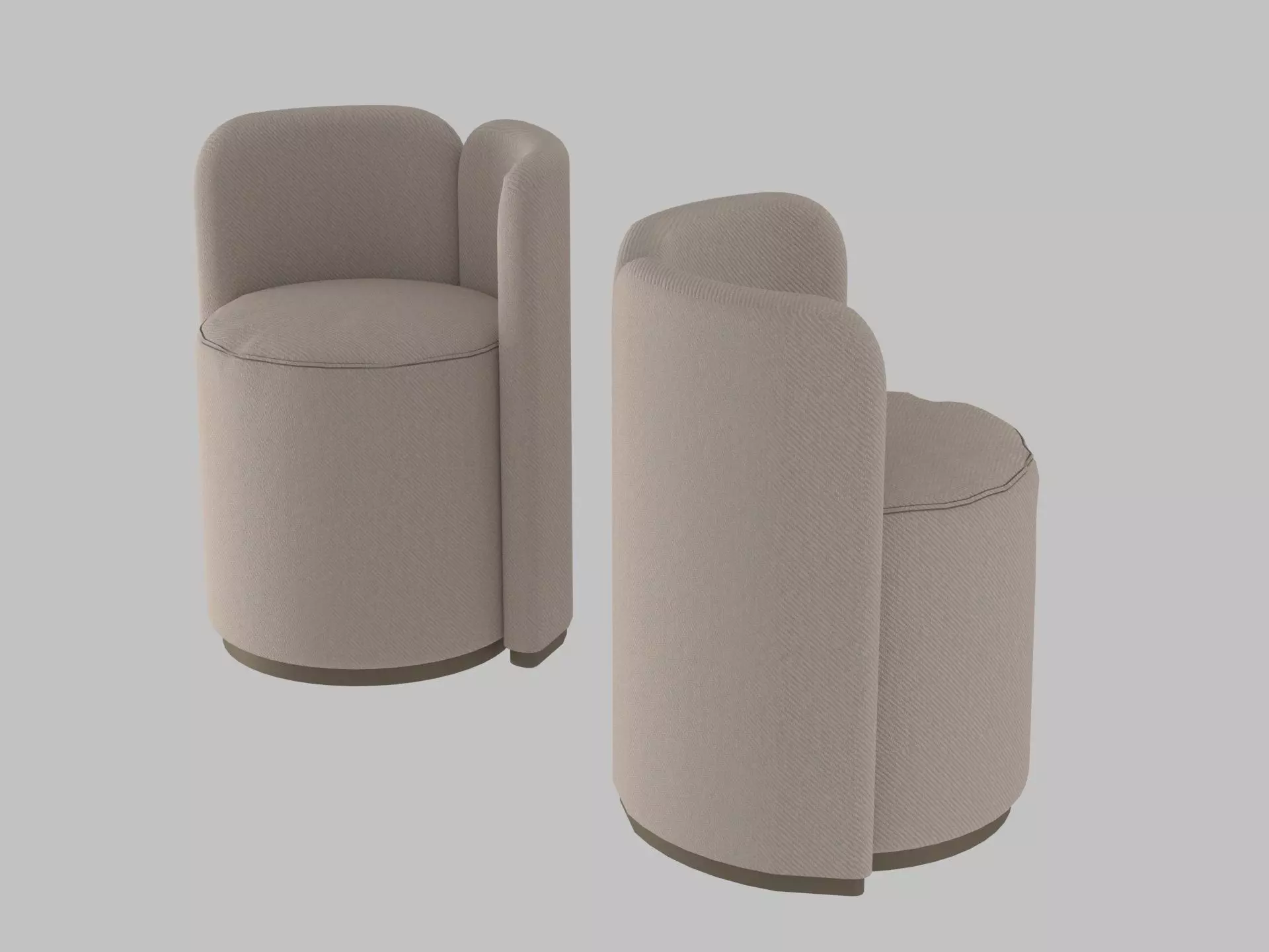 modern single sofa double model 3D model_2