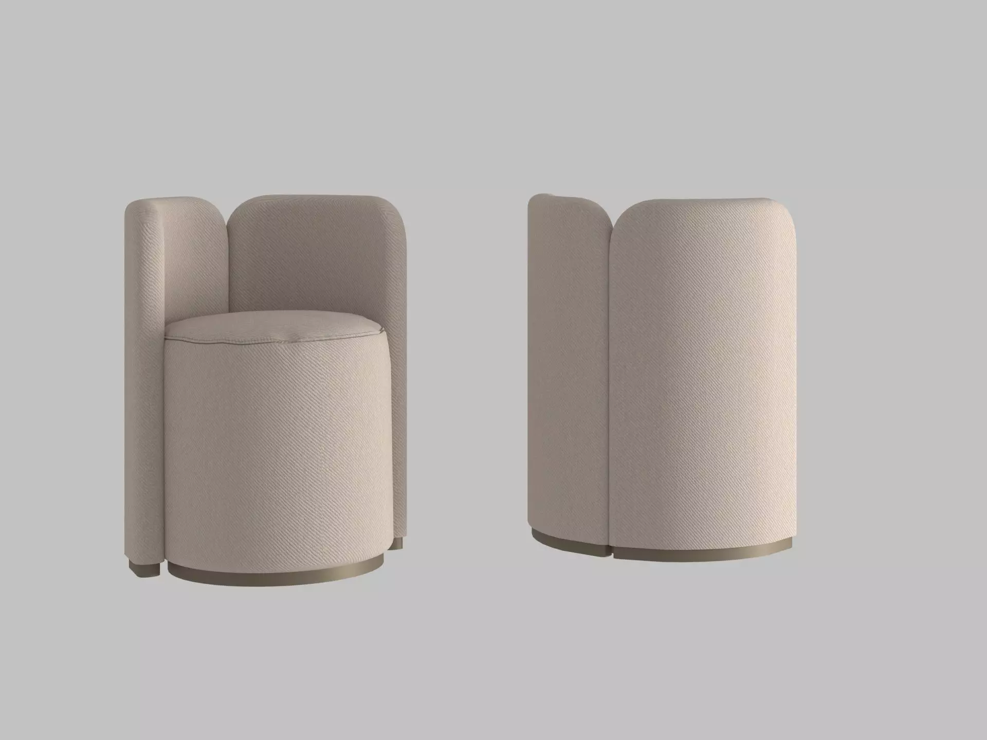 modern single sofa double model 3D model_0