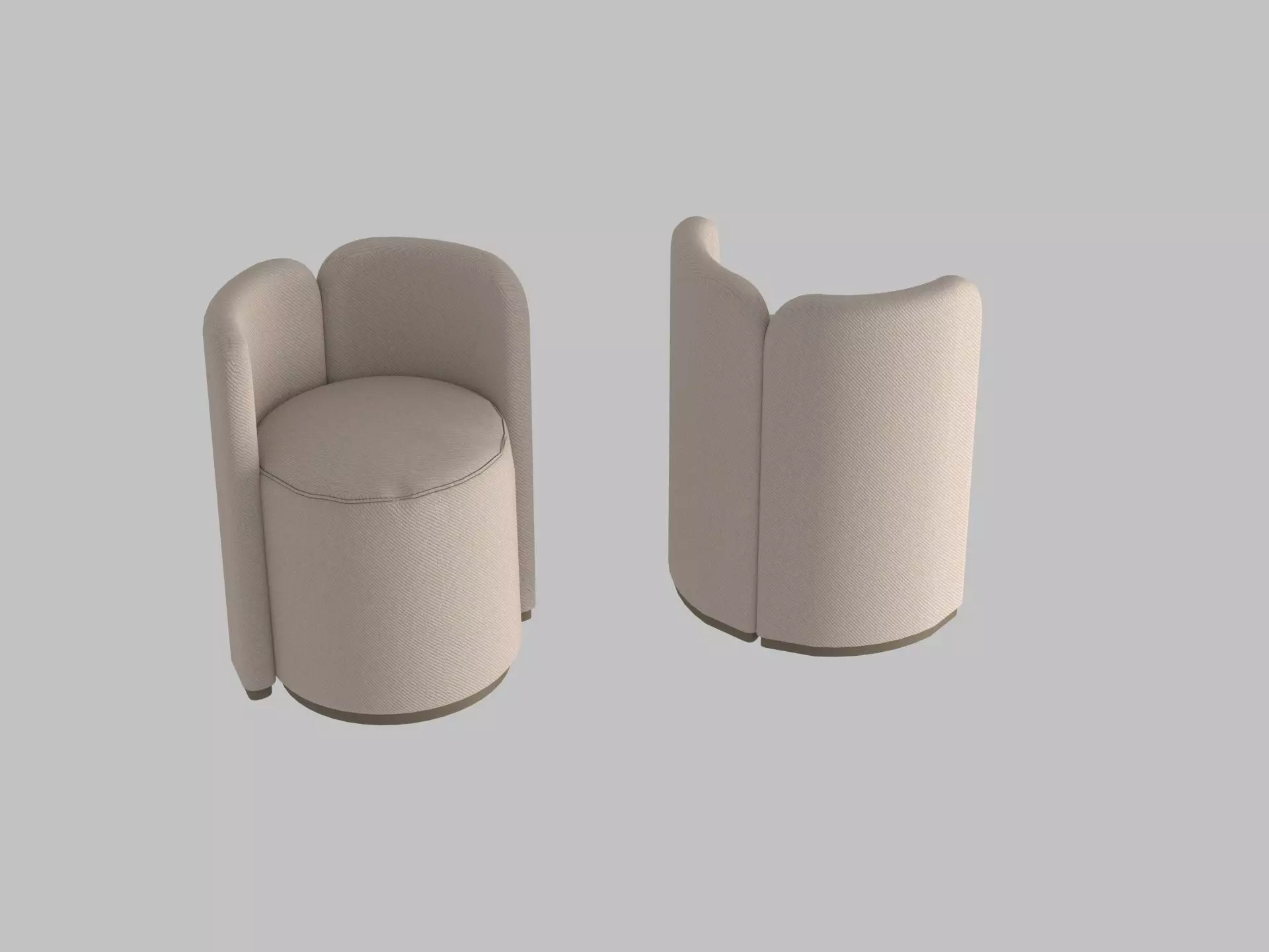modern single sofa double model 3D model_1