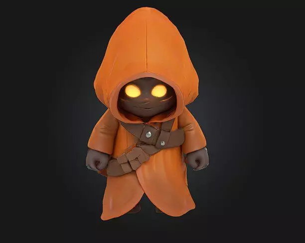 Jawa Chibi Character 3D Model for 3D Printing and Animation 3D model_0
