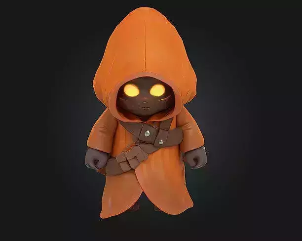 Jawa Chibi Character 3D Model for 3D Printing and Animation