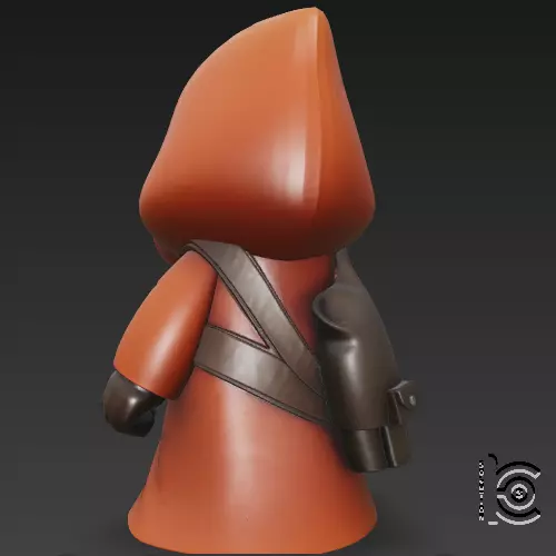 Jawa Chibi Character 3D Model for 3D Printing and Animation 3D model_2