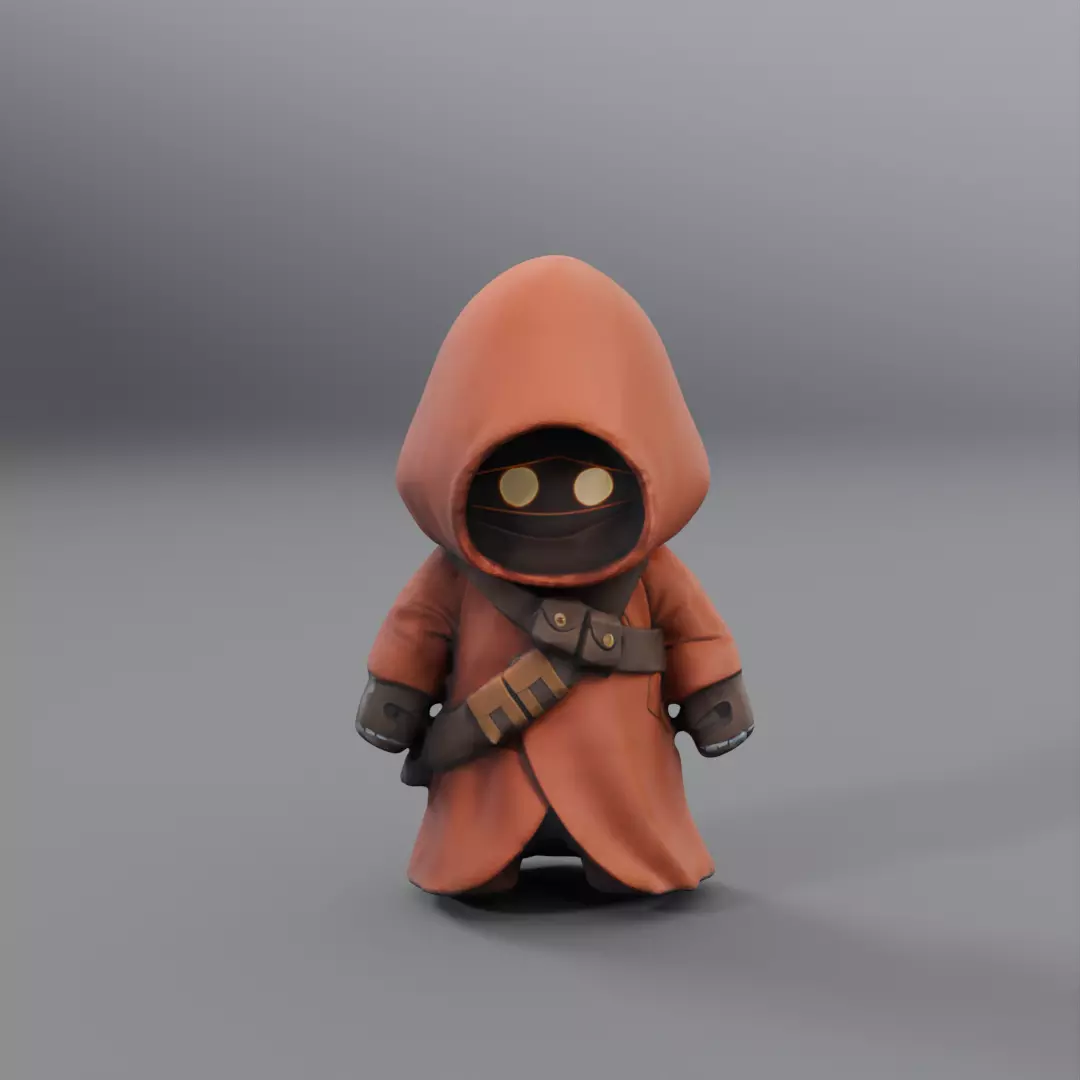 Jawa Chibi Character 3D Model for 3D Printing and Animation 3D model_4