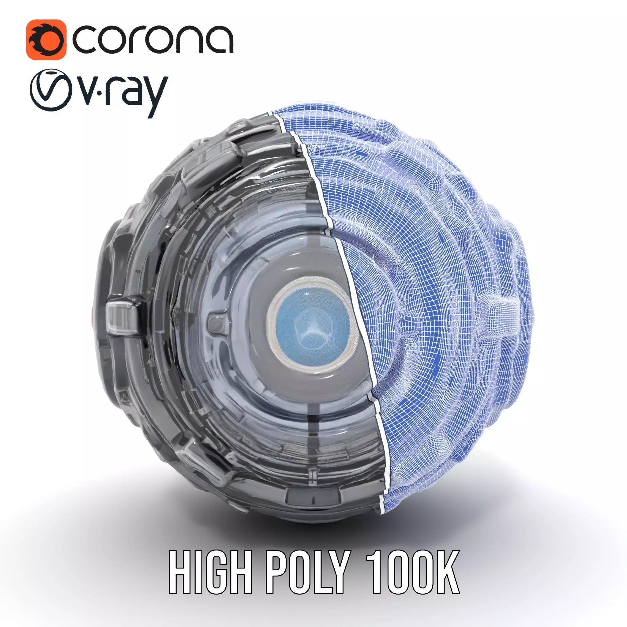 Futuristic Mechanical Sphere Model Pack Low-poly 3D model_34