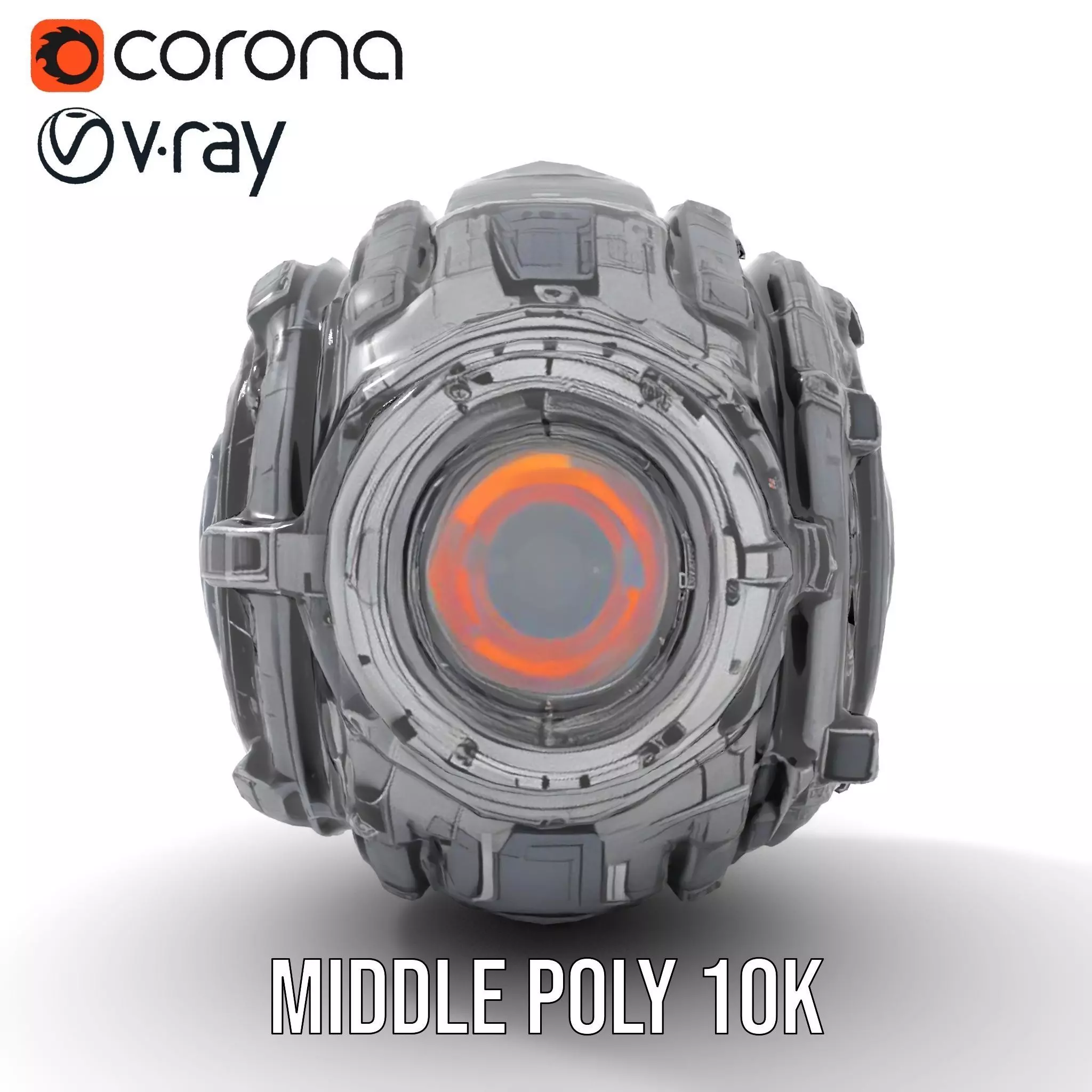 Futuristic Mechanical Sphere Model Pack Low-poly 3D model_9