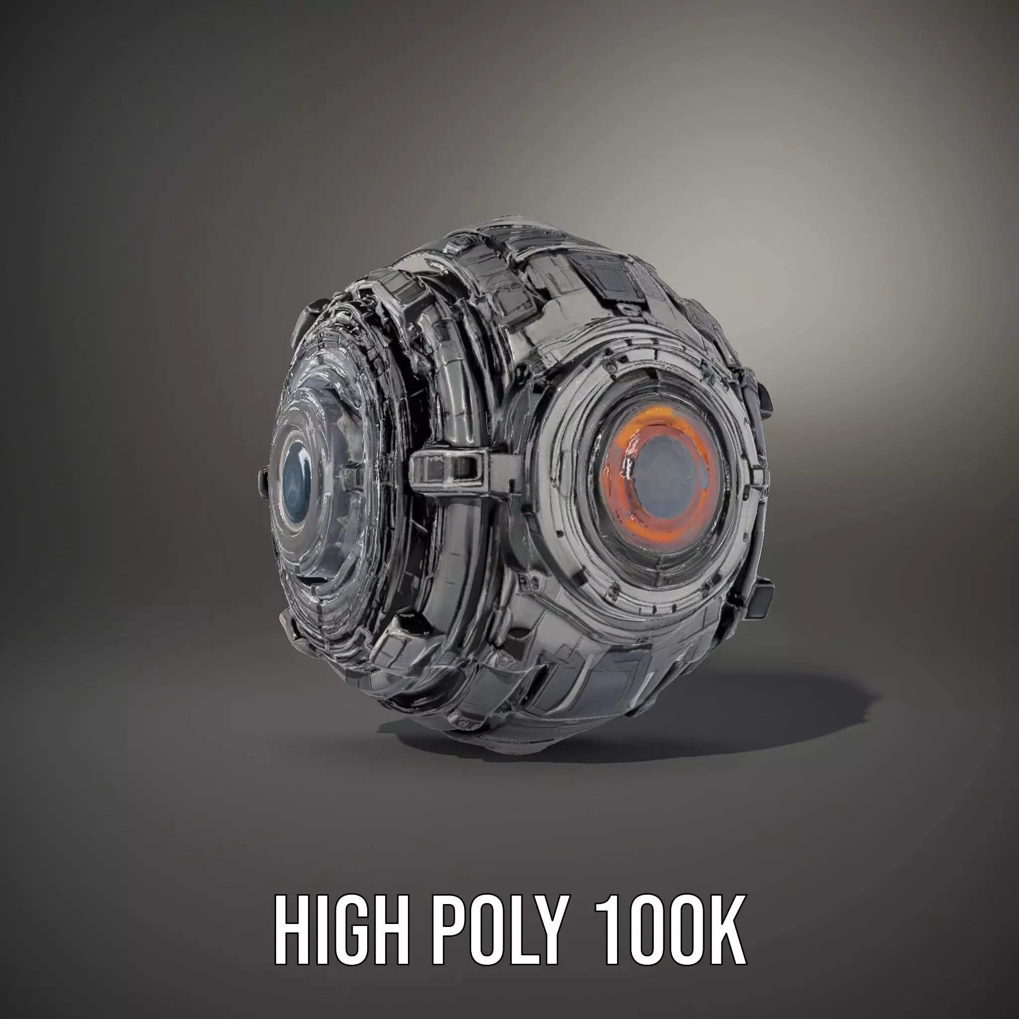 Futuristic Mechanical Sphere Model Pack Low-poly 3D model_25