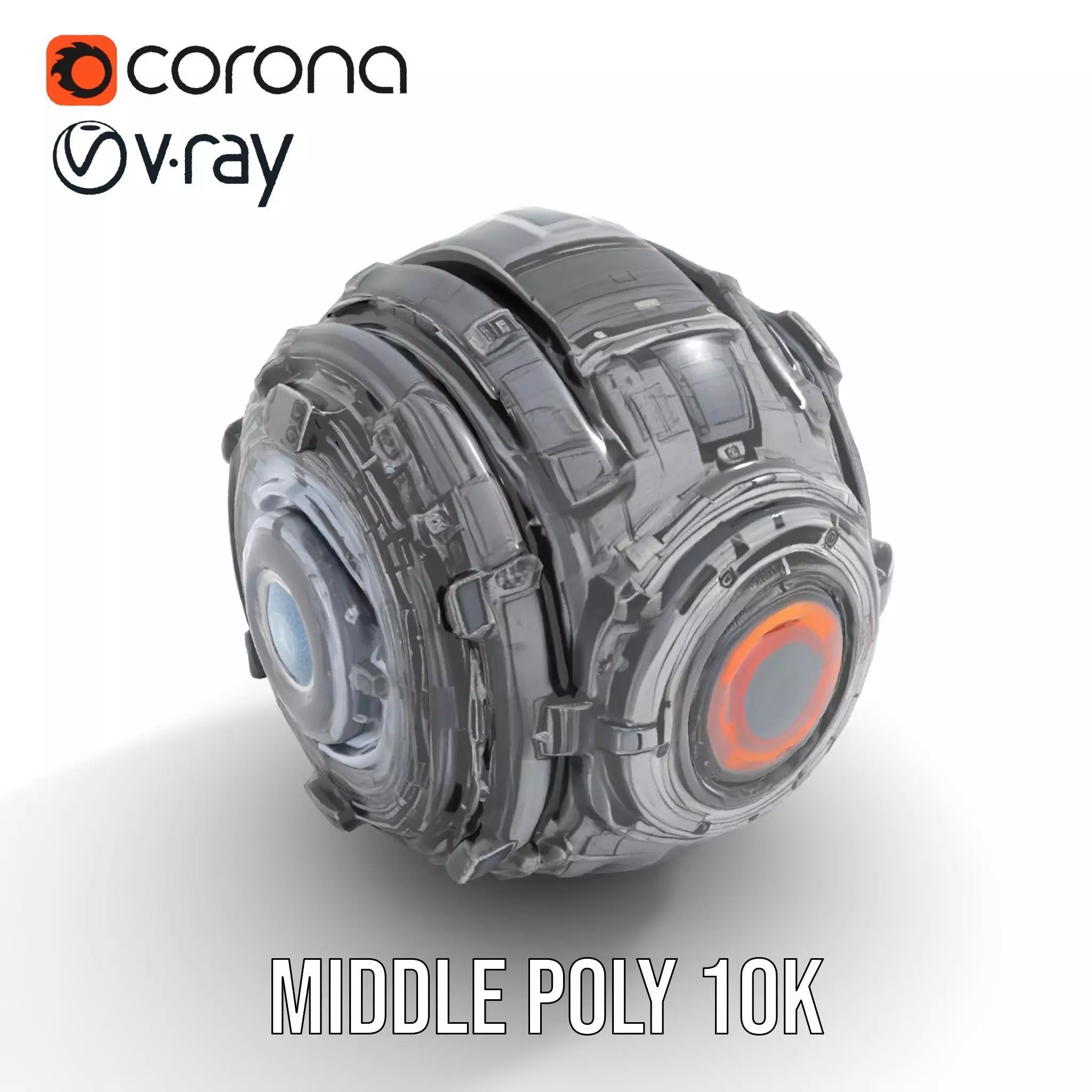 Futuristic Mechanical Sphere Model Pack Low-poly 3D model_5