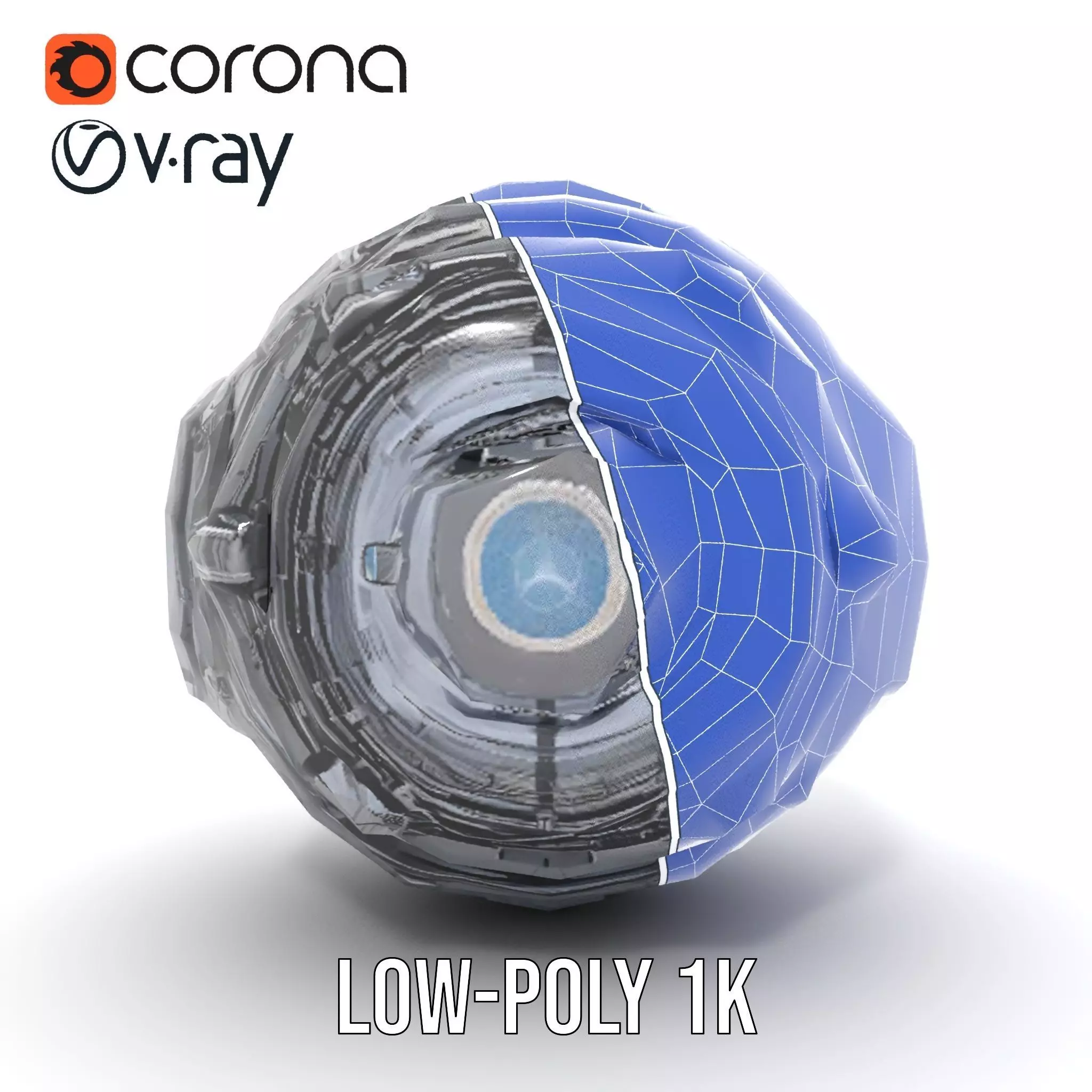 Futuristic Mechanical Sphere Model Pack Low-poly 3D model_18