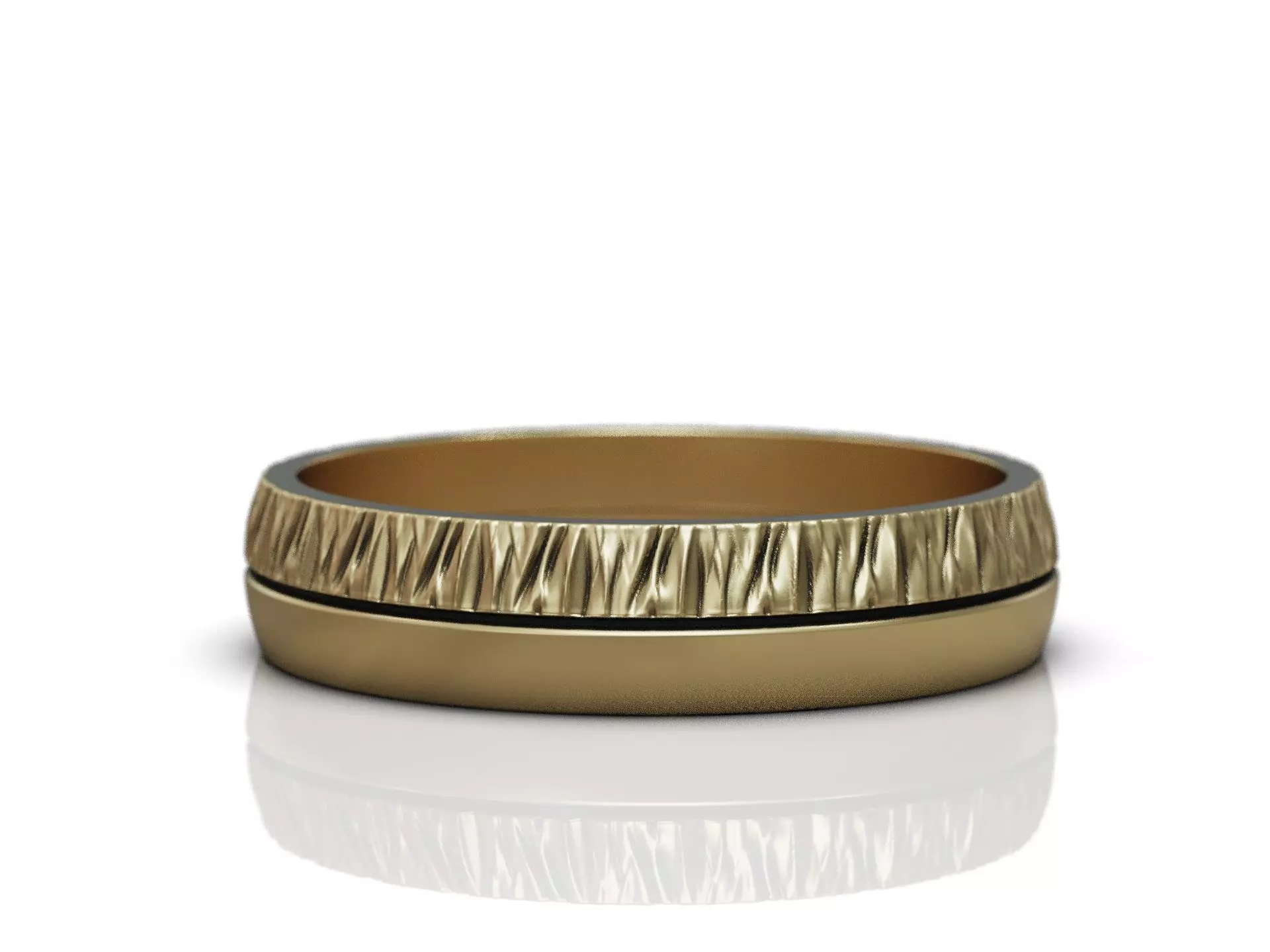 Crumpled Surface Ring with Folded Metal Texture and Soft Edges 3D print model_7