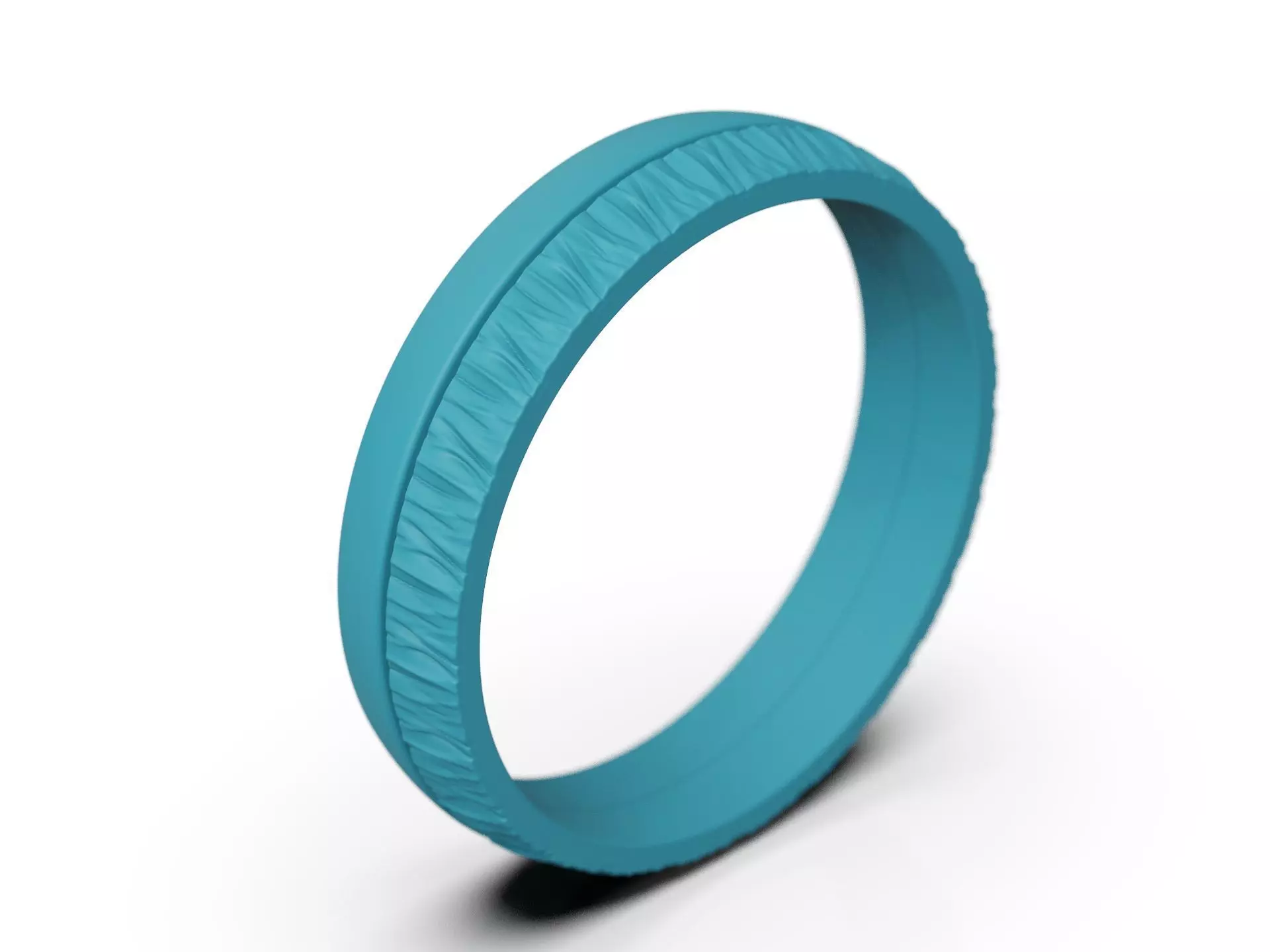 Crumpled Surface Ring with Folded Metal Texture and Soft Edges 3D print model_14