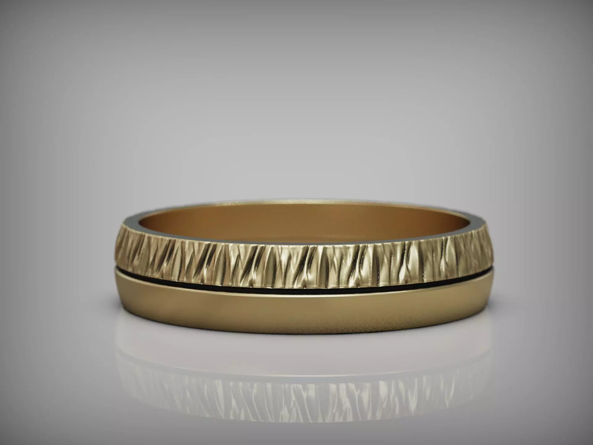 Crumpled Surface Ring with Folded Metal Texture and Soft Edges 3D print model_8