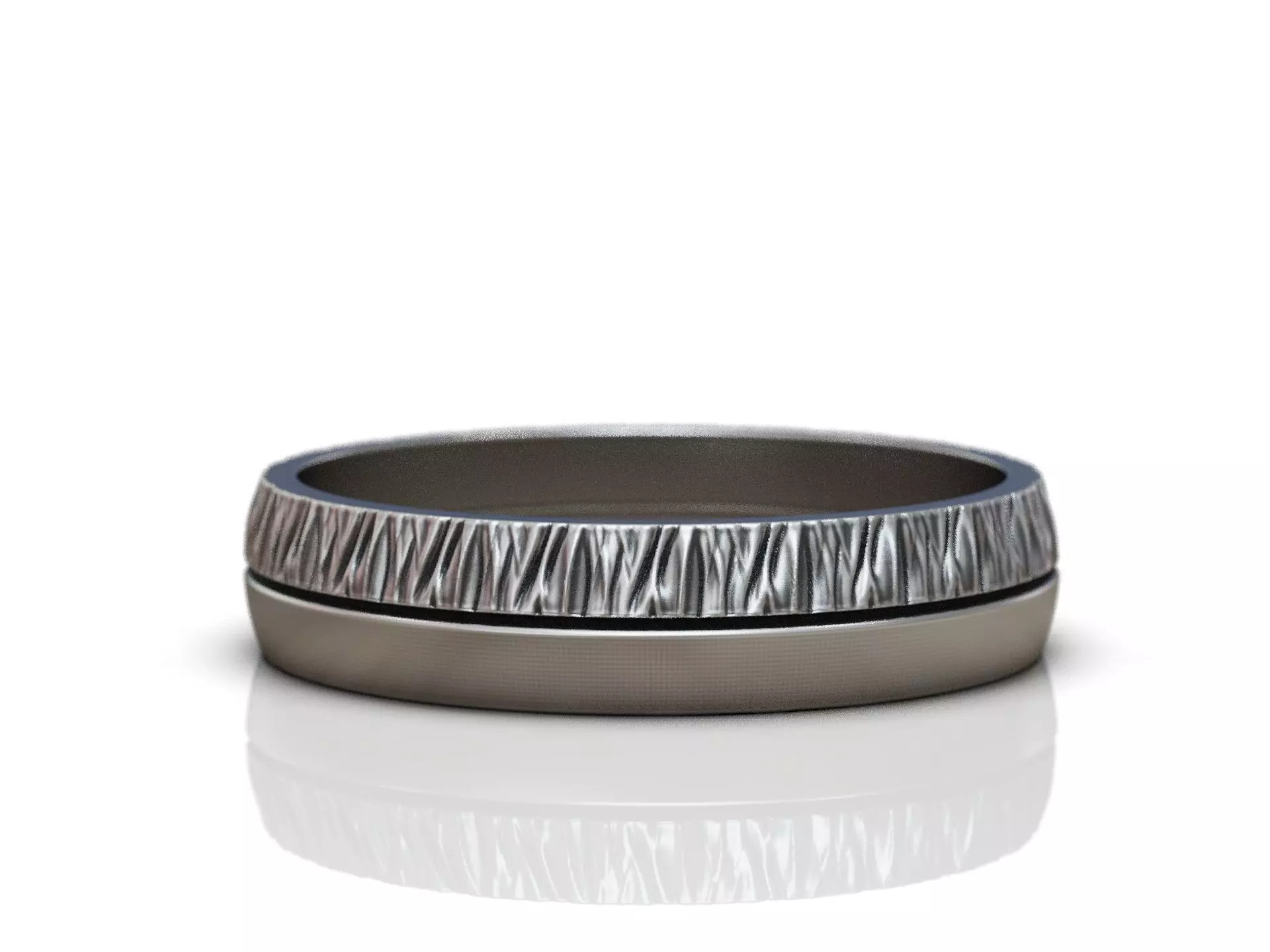 Crumpled Surface Ring with Folded Metal Texture and Soft Edges 3D print model_6