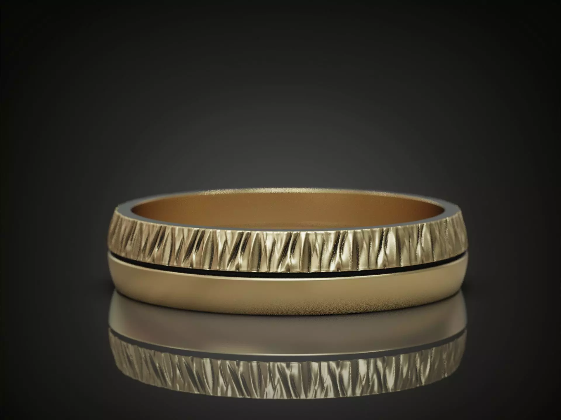 Crumpled Surface Ring with Folded Metal Texture and Soft Edges 3D print model_3