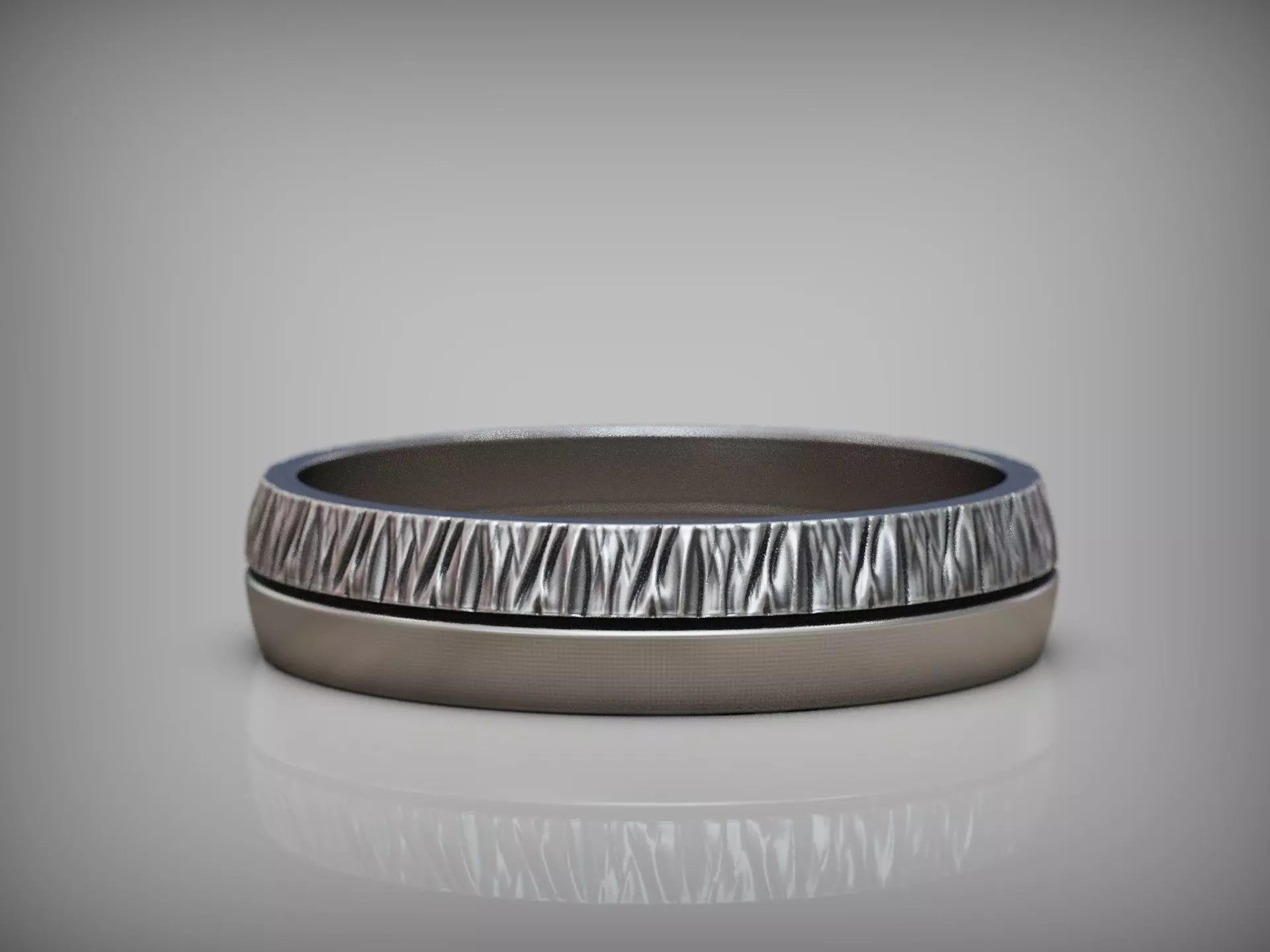 Crumpled Surface Ring with Folded Metal Texture and Soft Edges 3D print model_9