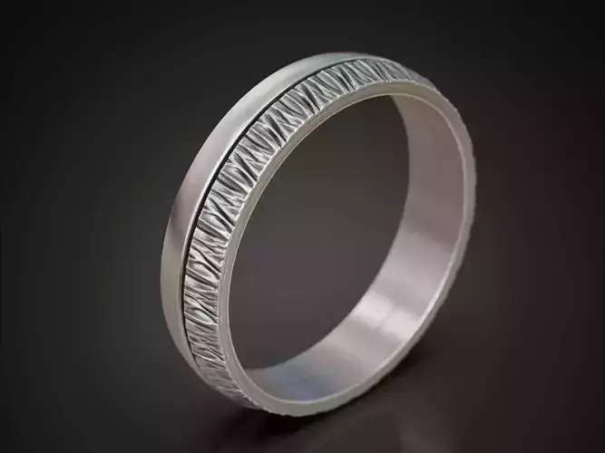 Crumpled Surface Ring with Folded Metal Texture and Soft Edges 3D print model