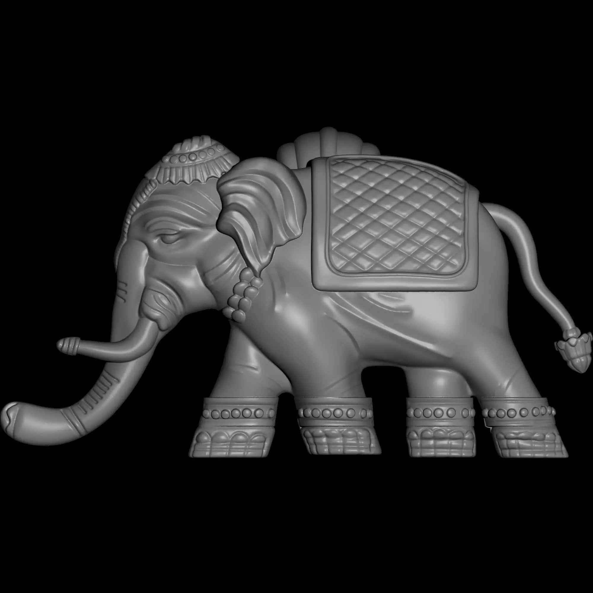 Elephant Pendant with Bail 3D print model_6