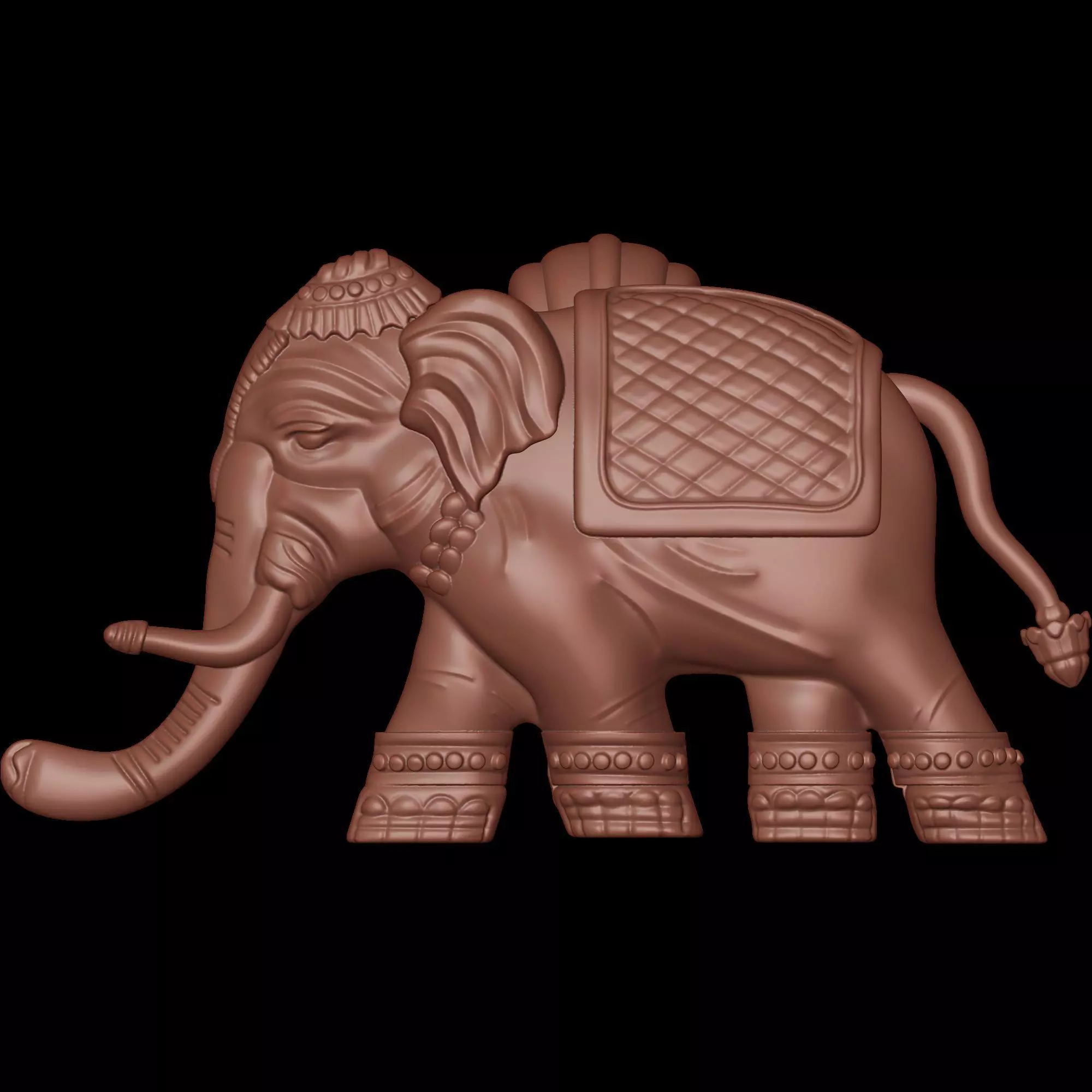 Elephant Pendant with Bail 3D print model_1