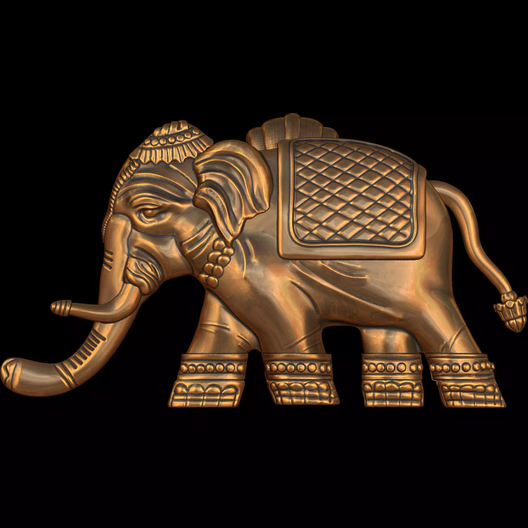 Elephant Pendant with Bail 3D print model_3