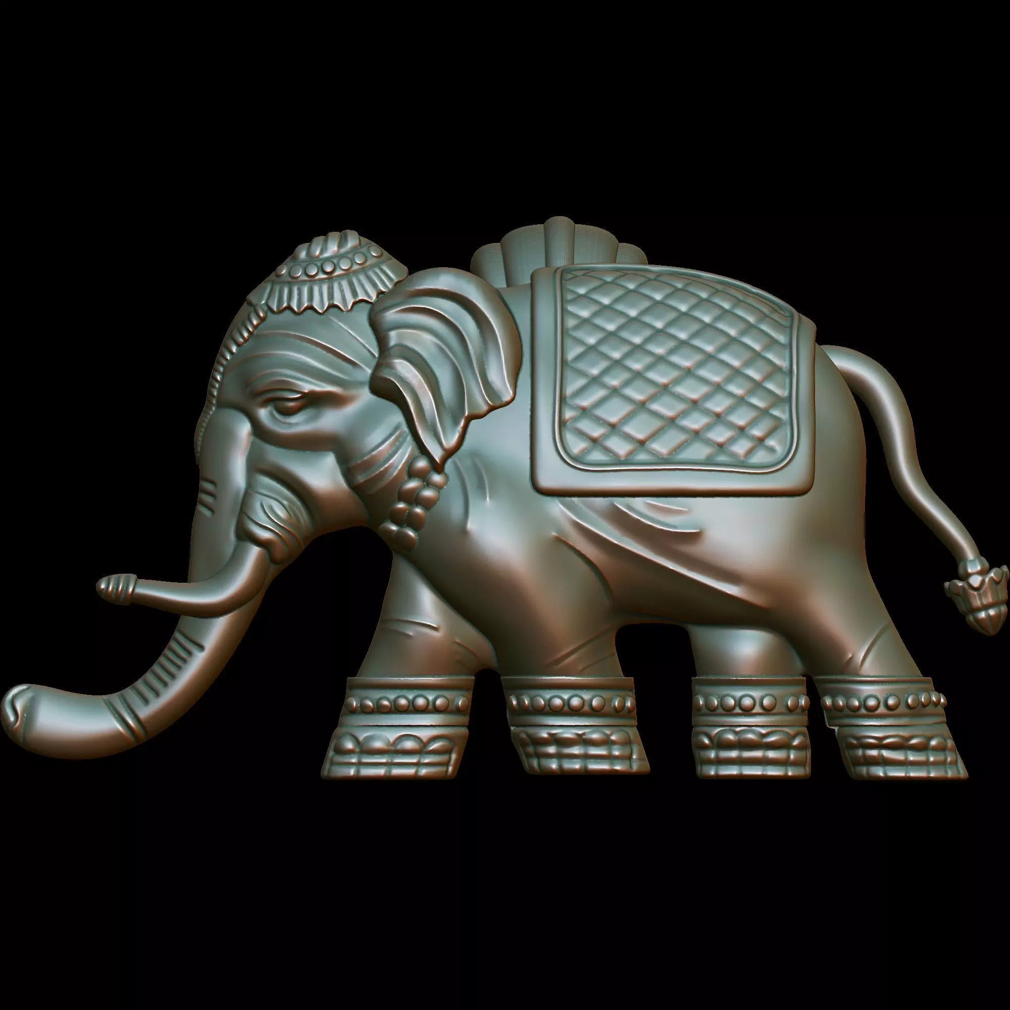 Elephant Pendant with Bail 3D print model_5