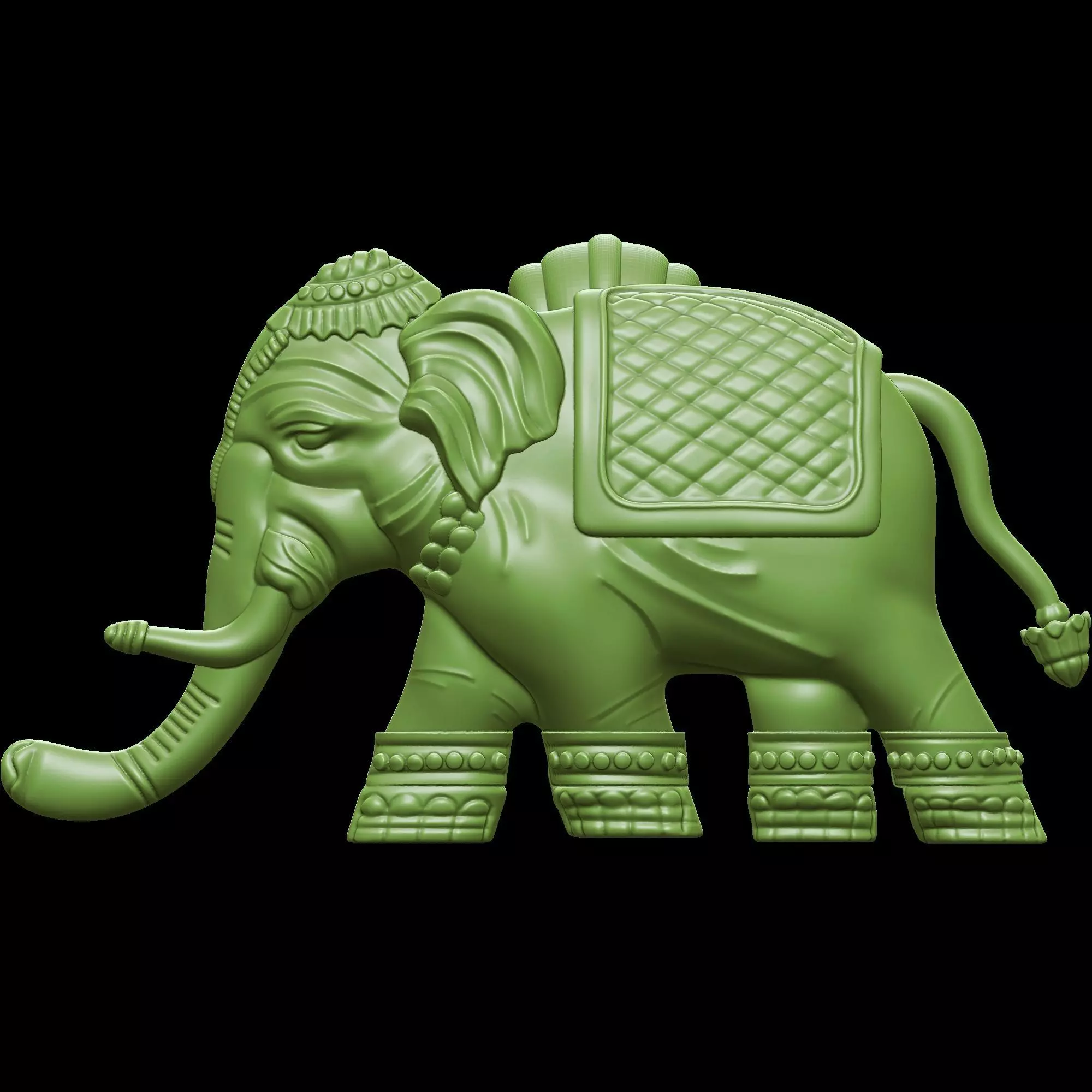 Elephant Pendant with Bail 3D print model_4
