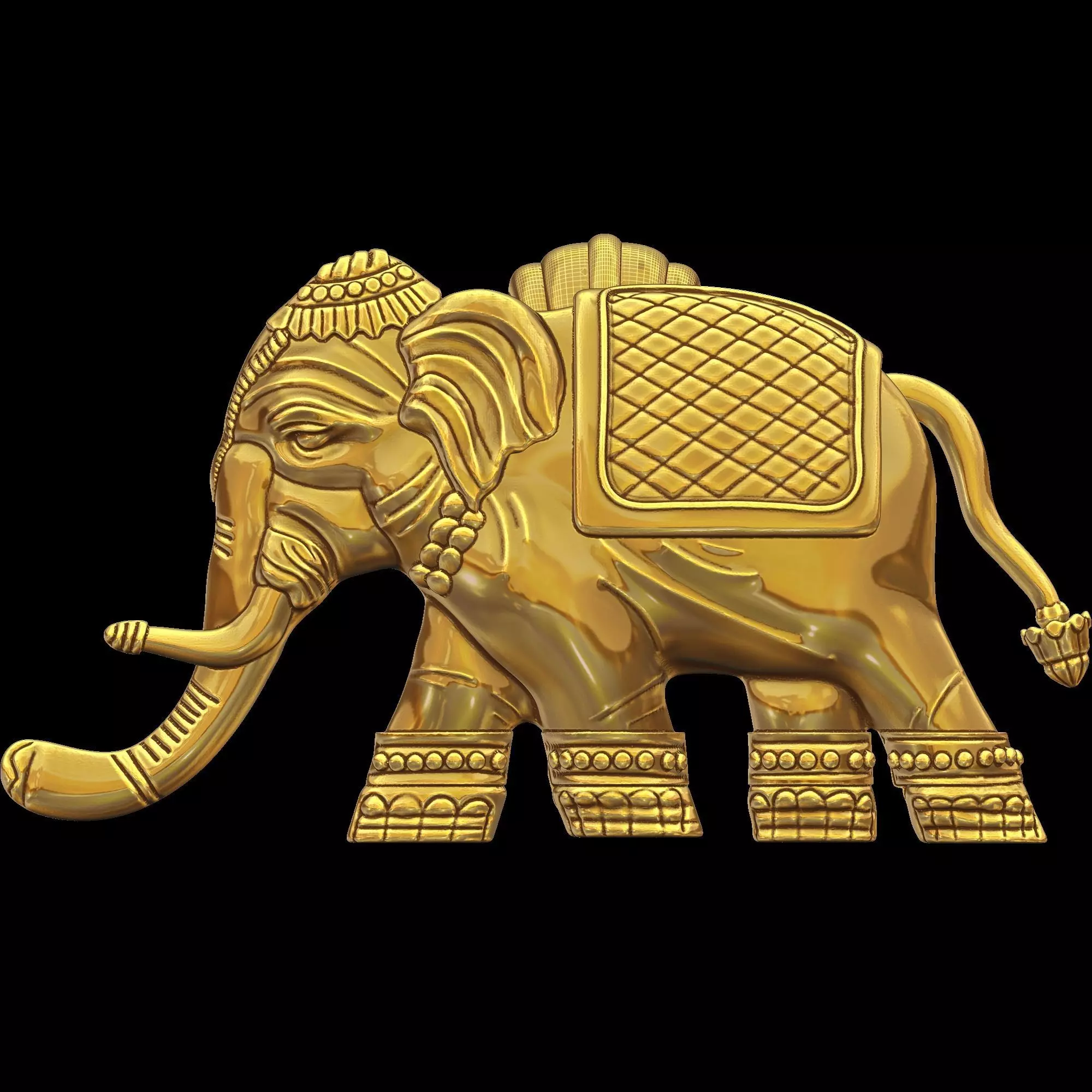 Elephant Pendant with Bail 3D print model_0