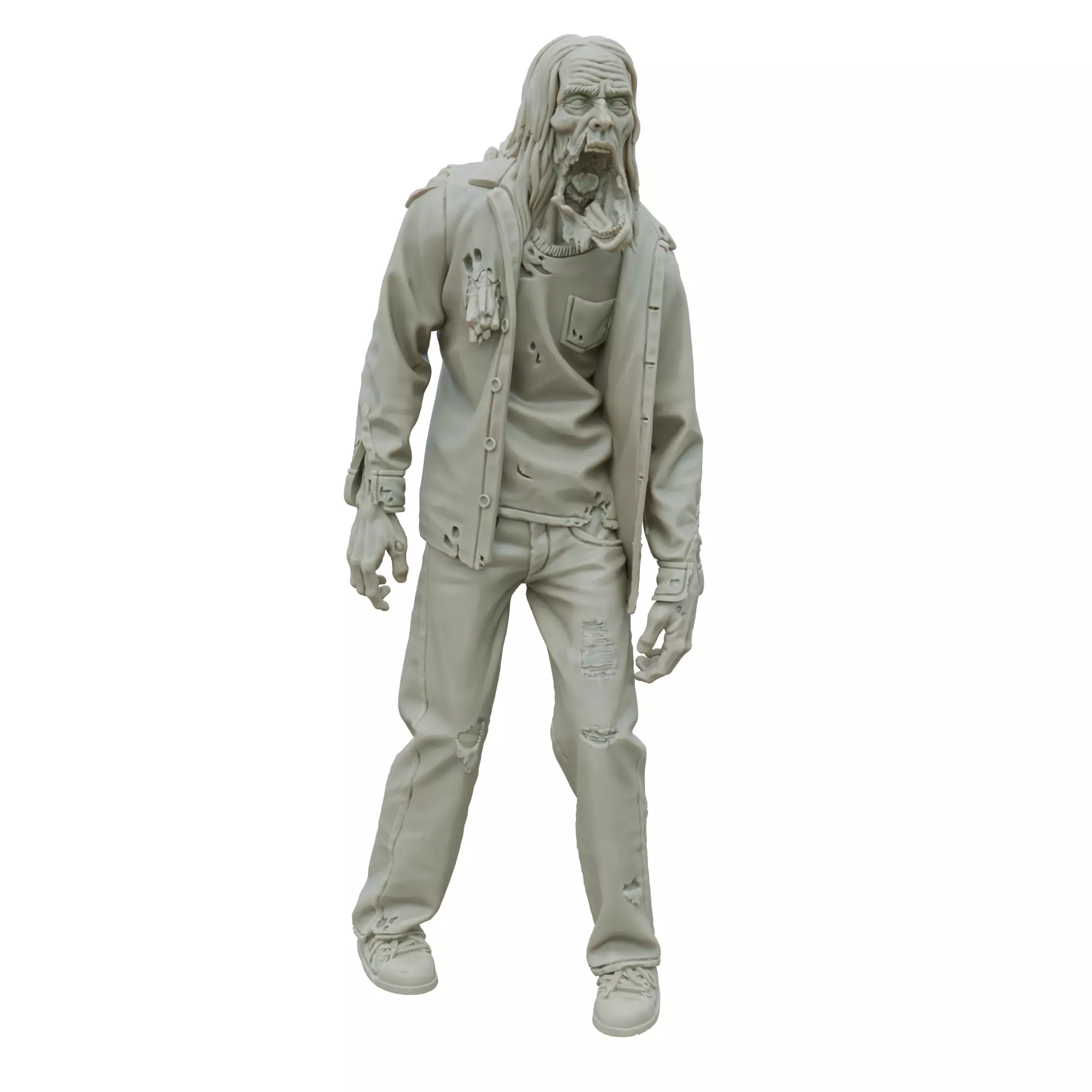 Walker Zombie STL 3D Printable Undead Horror Figure 3D print model_0