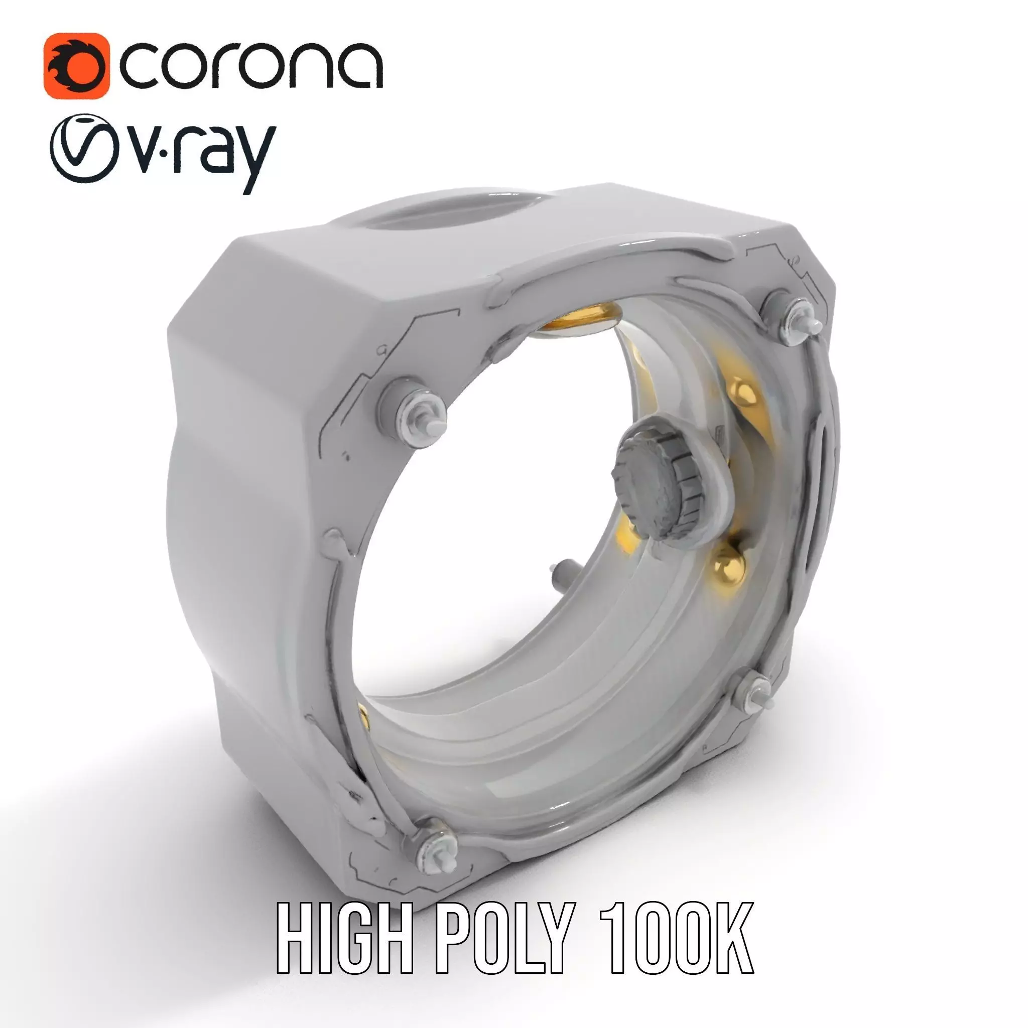 Futuristic Portal Ring Model Pack with LED Lights Low-poly 3D model_17
