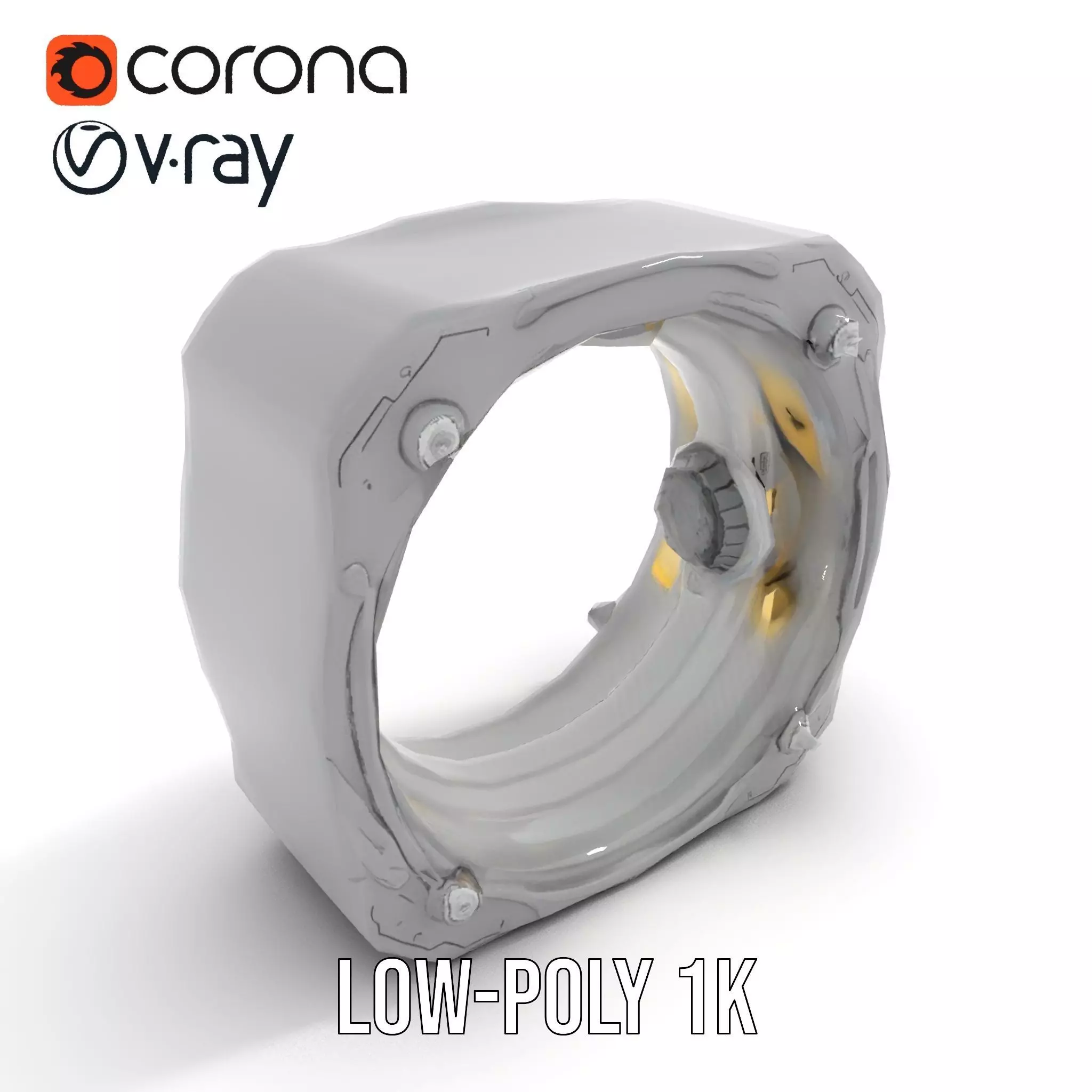 Futuristic Portal Ring Model Pack with LED Lights Low-poly 3D model_7