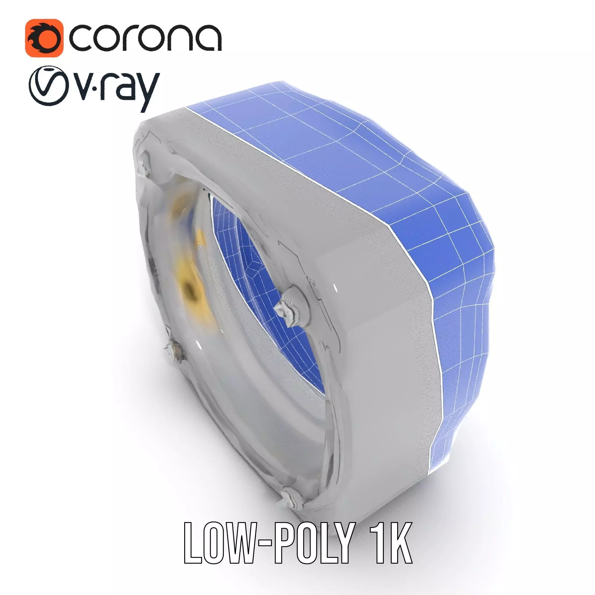 Futuristic Portal Ring Model Pack with LED Lights Low-poly 3D model_16