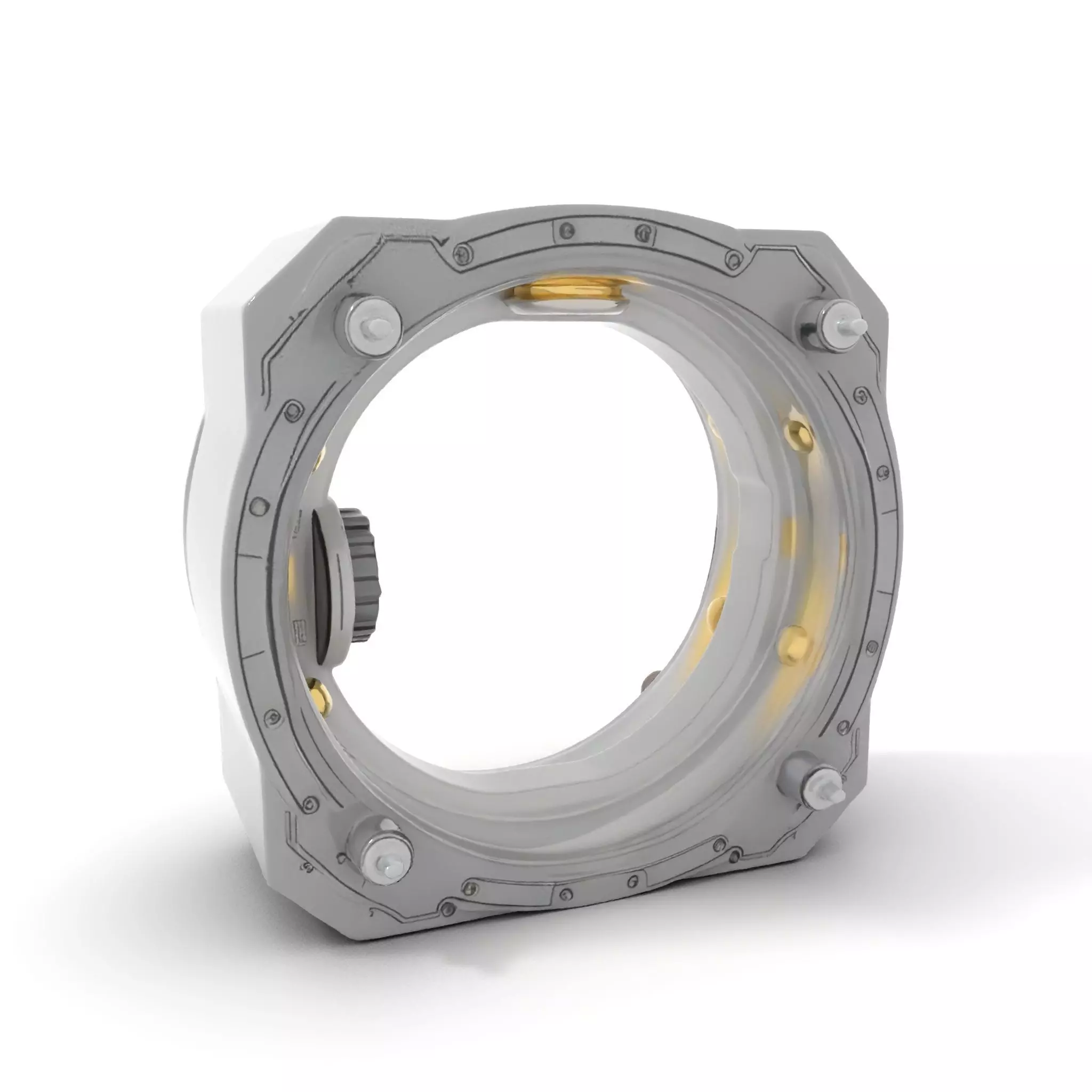 Futuristic Portal Ring Model Pack with LED Lights Low-poly 3D model_0