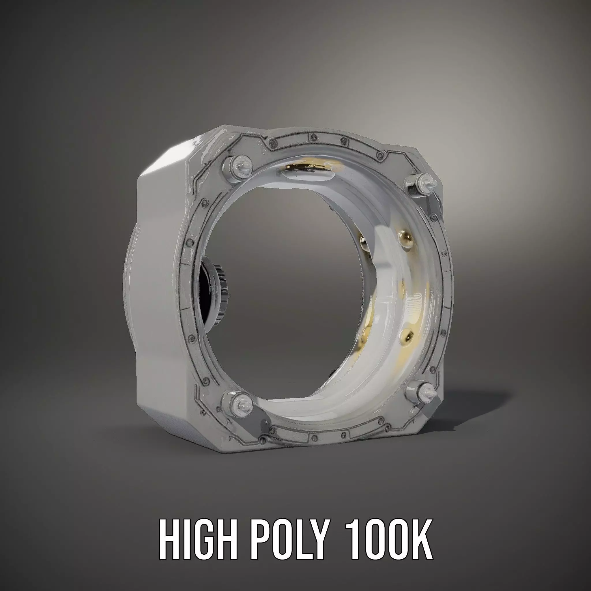 Futuristic Portal Ring Model Pack with LED Lights Low-poly 3D model_9