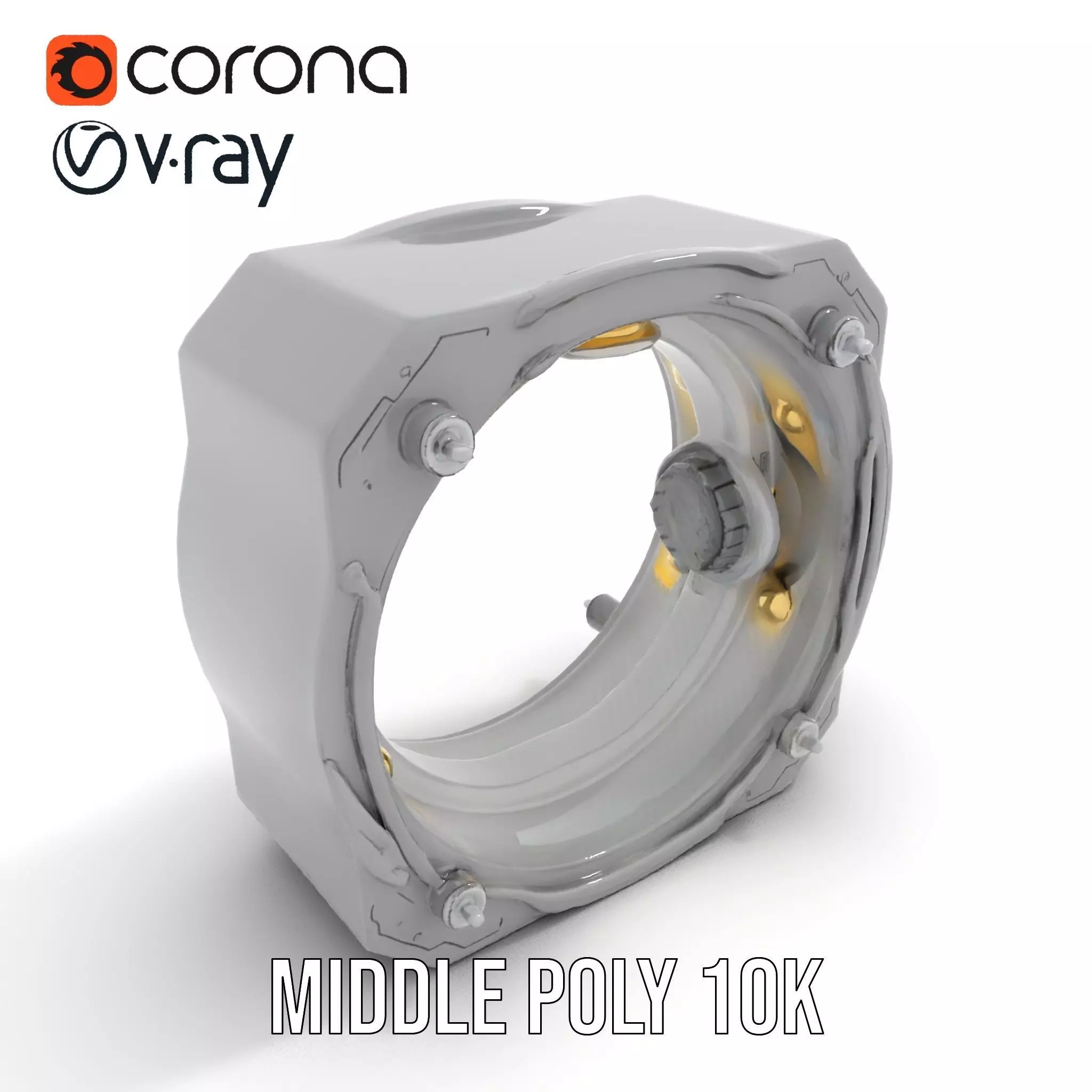 Futuristic Portal Ring Model Pack with LED Lights Low-poly 3D model_5