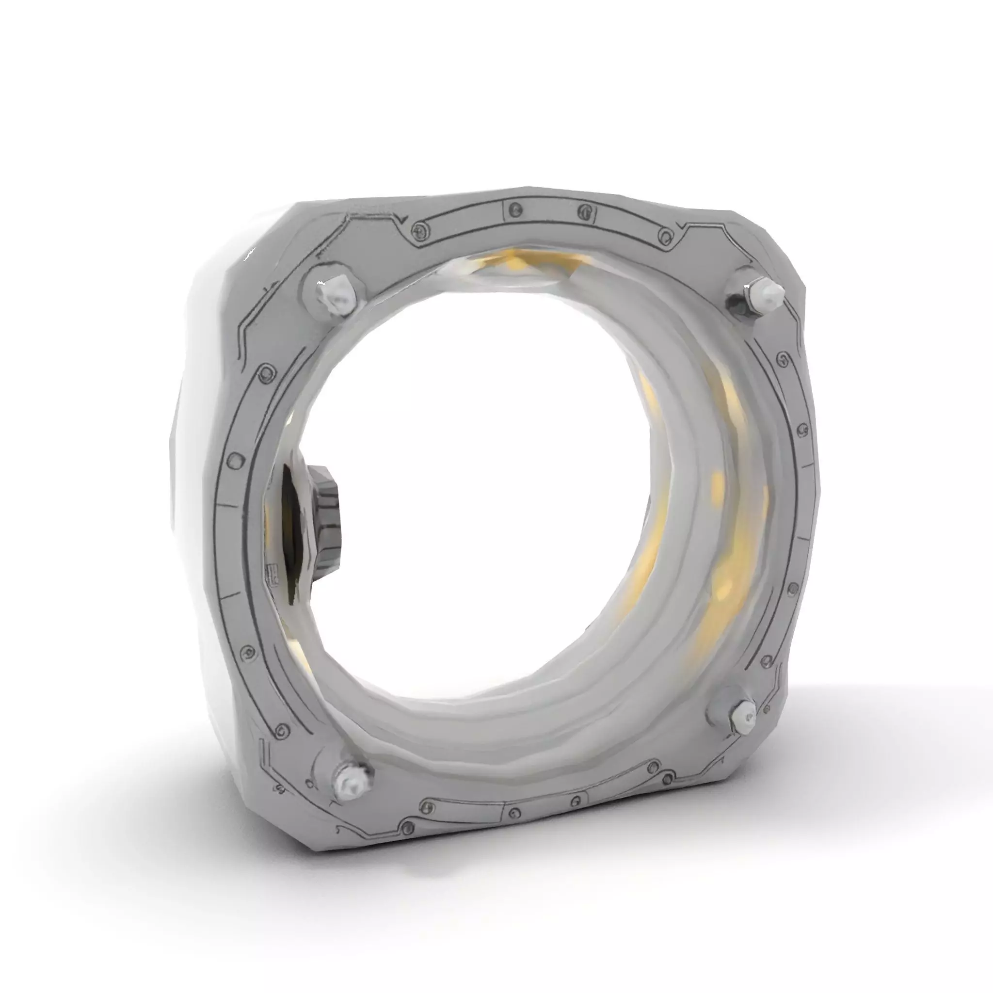 Futuristic Portal Ring Model Pack with LED Lights Low-poly 3D model_8