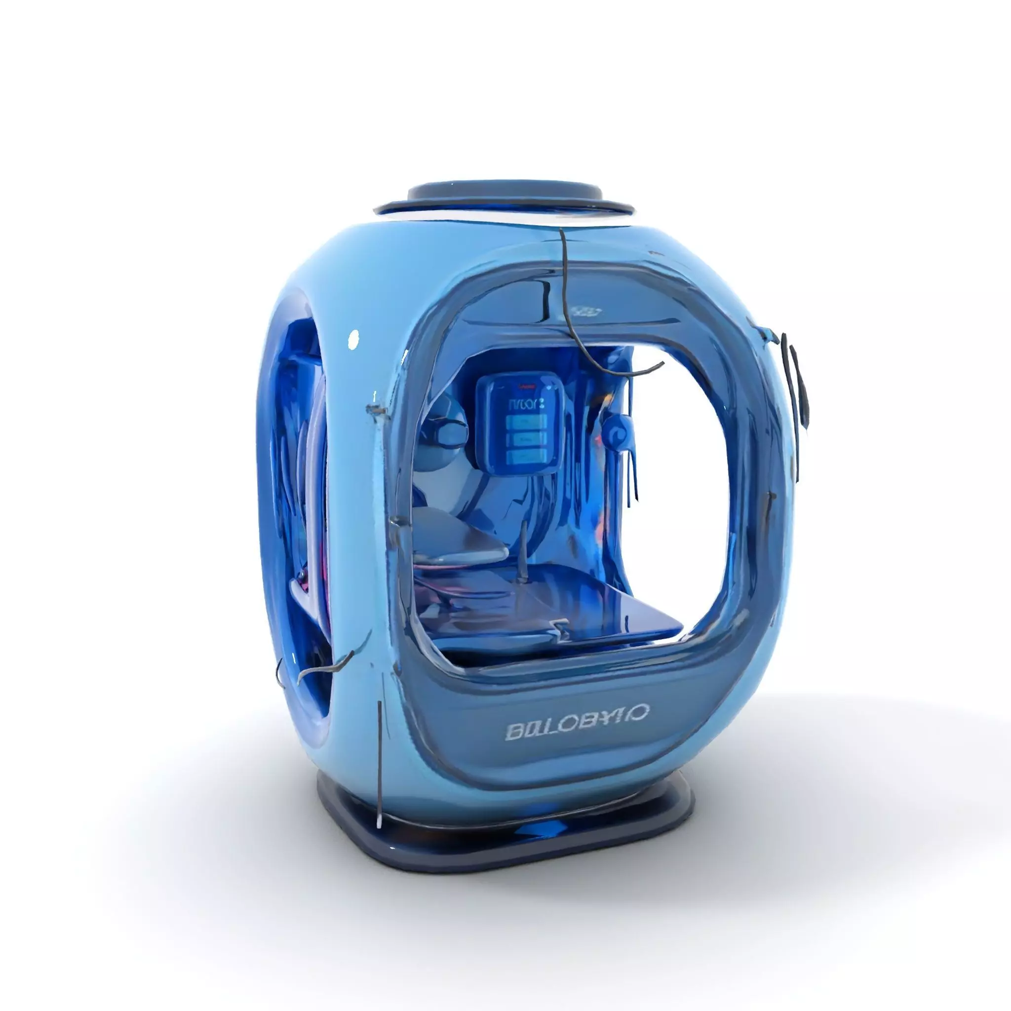 Futuristic Pod model pack with LEDs Low-poly 3D model_6