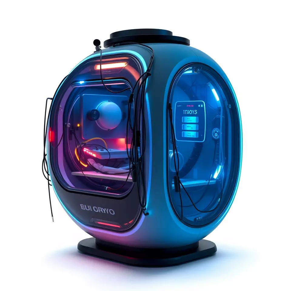 Futuristic Pod model pack with LEDs Low-poly 3D model_2