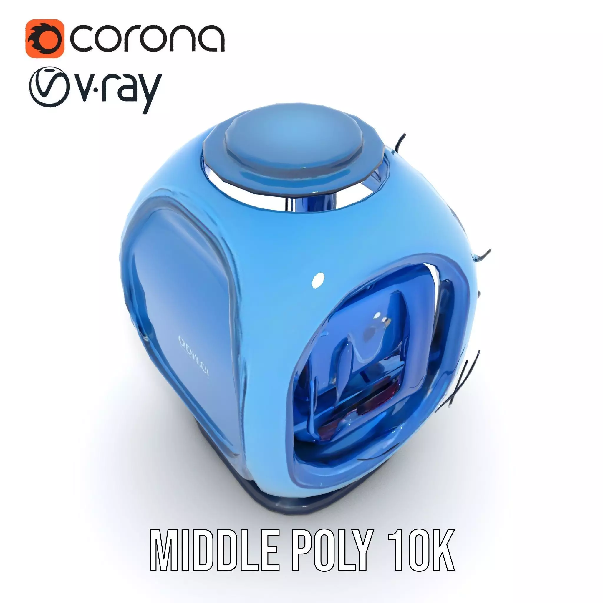 Futuristic Pod model pack with LEDs Low-poly 3D model_11