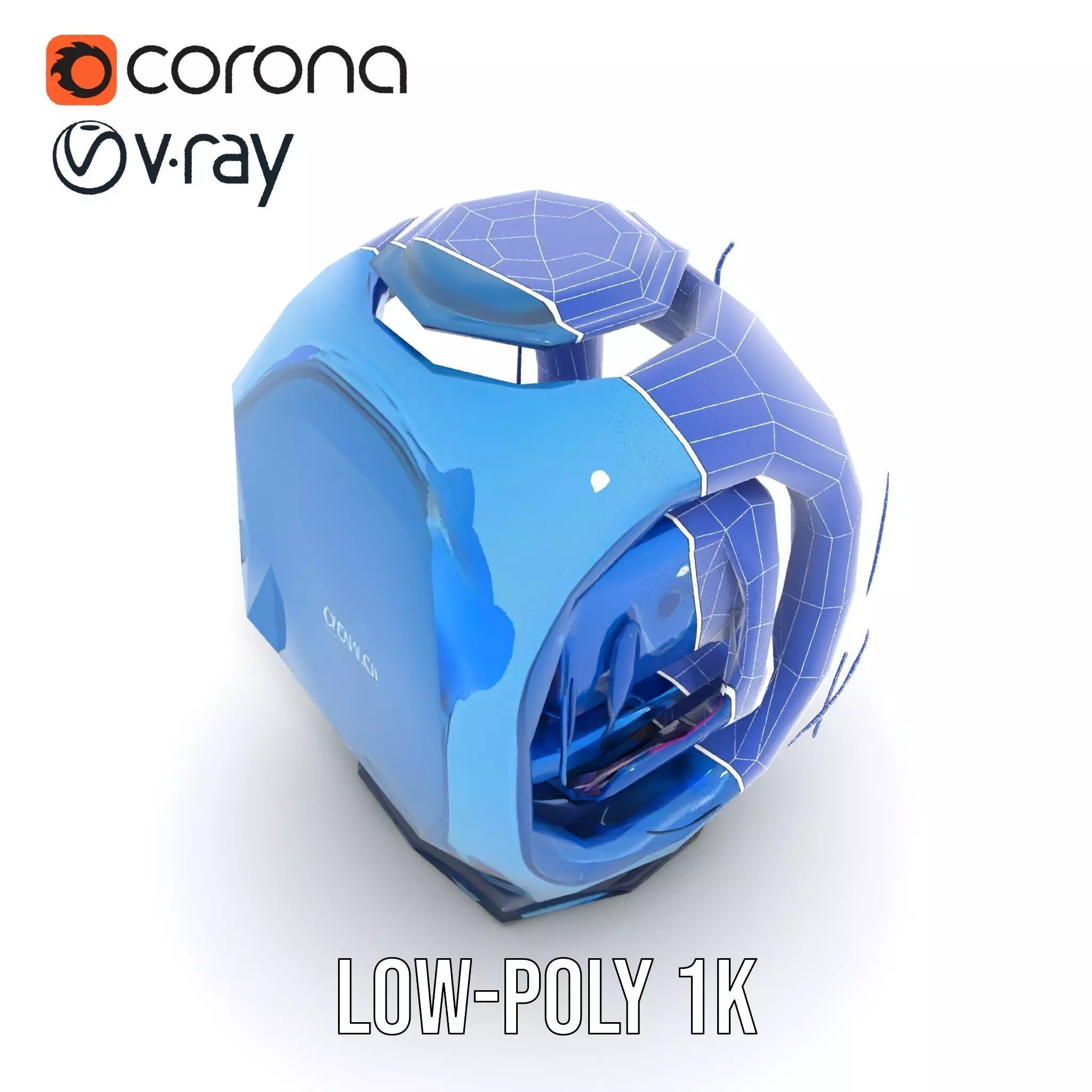 Futuristic Pod model pack with LEDs Low-poly 3D model_27