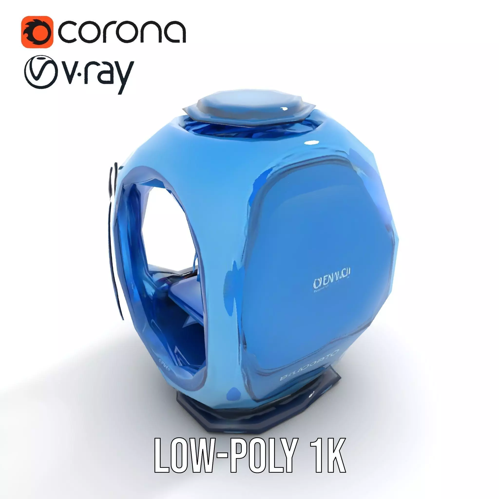 Futuristic Pod model pack with LEDs Low-poly 3D model_17