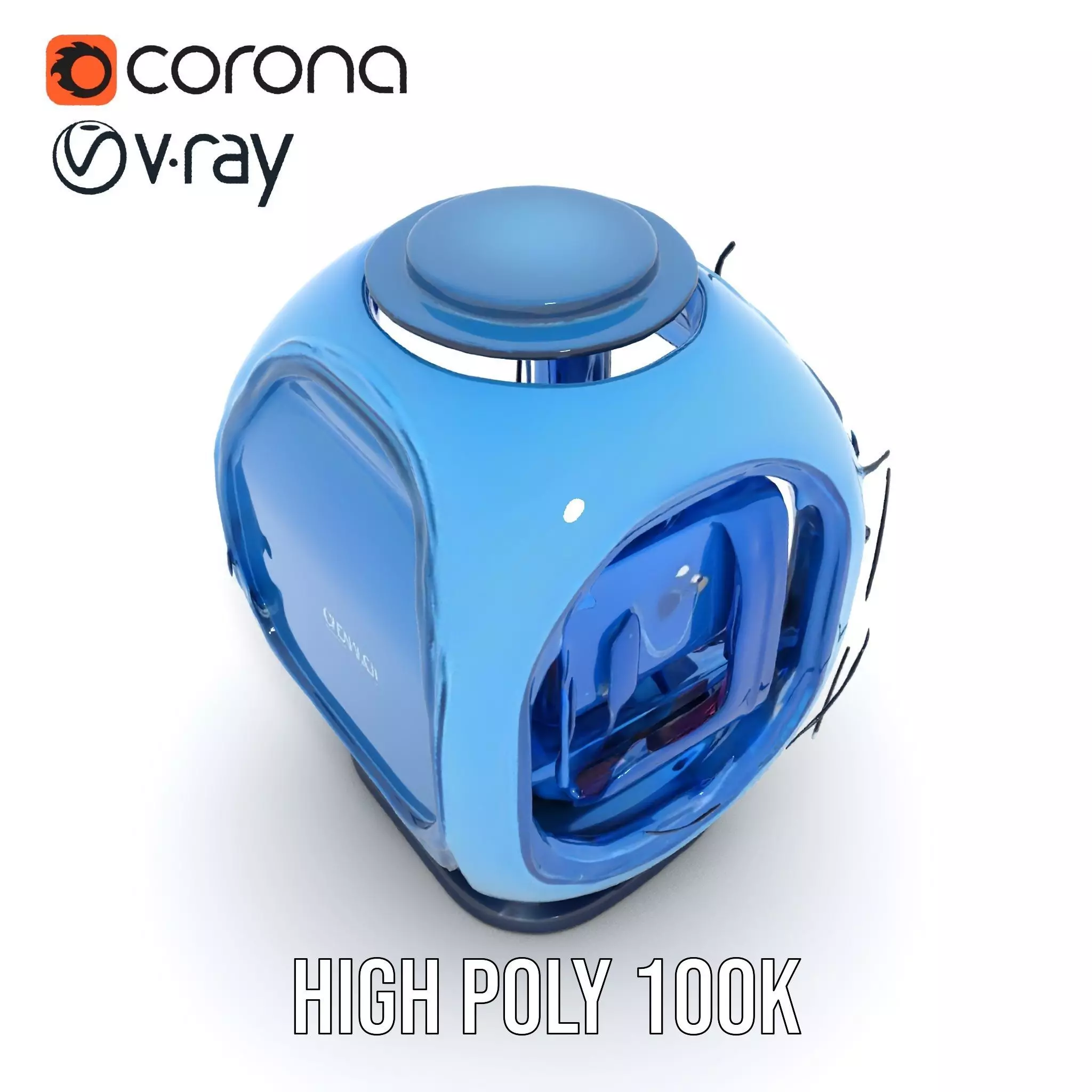 Futuristic Pod model pack with LEDs Low-poly 3D model_15