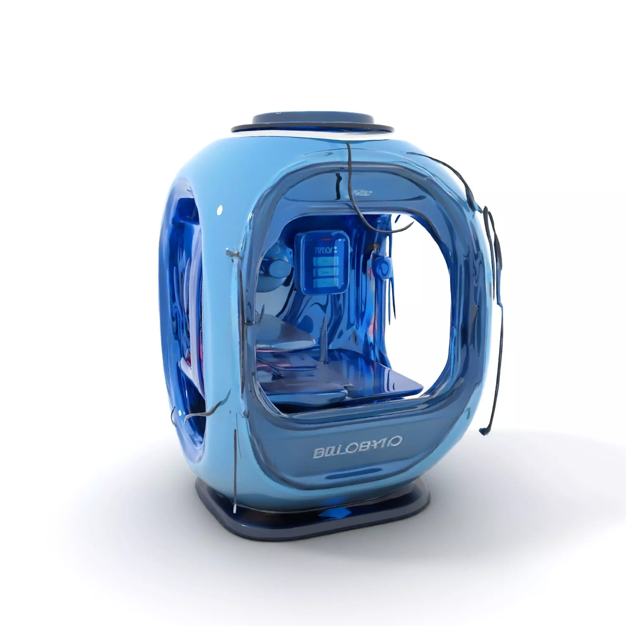 Futuristic Pod model pack with LEDs Low-poly 3D model_0