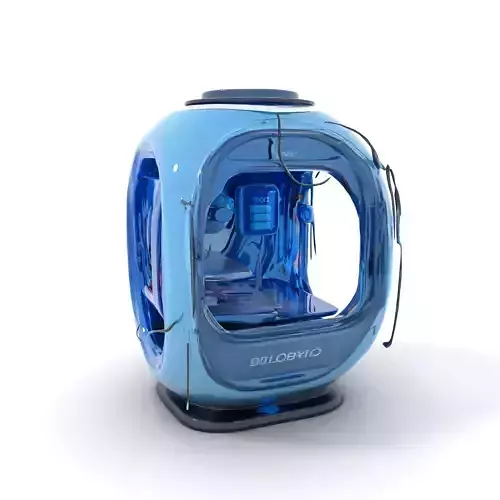 Futuristic Pod model pack with LEDs Low-poly 3D model