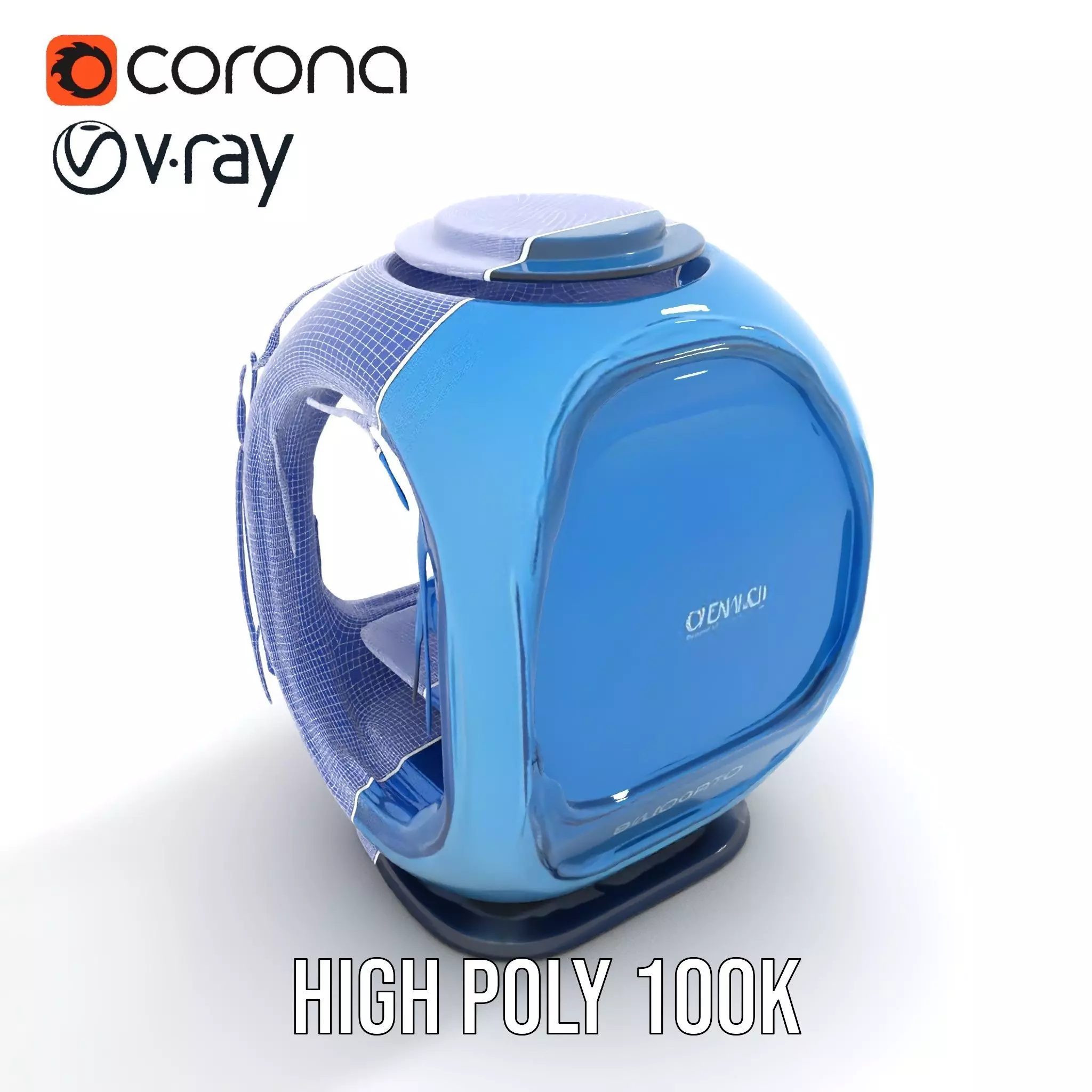 Futuristic Pod model pack with LEDs Low-poly 3D model_33