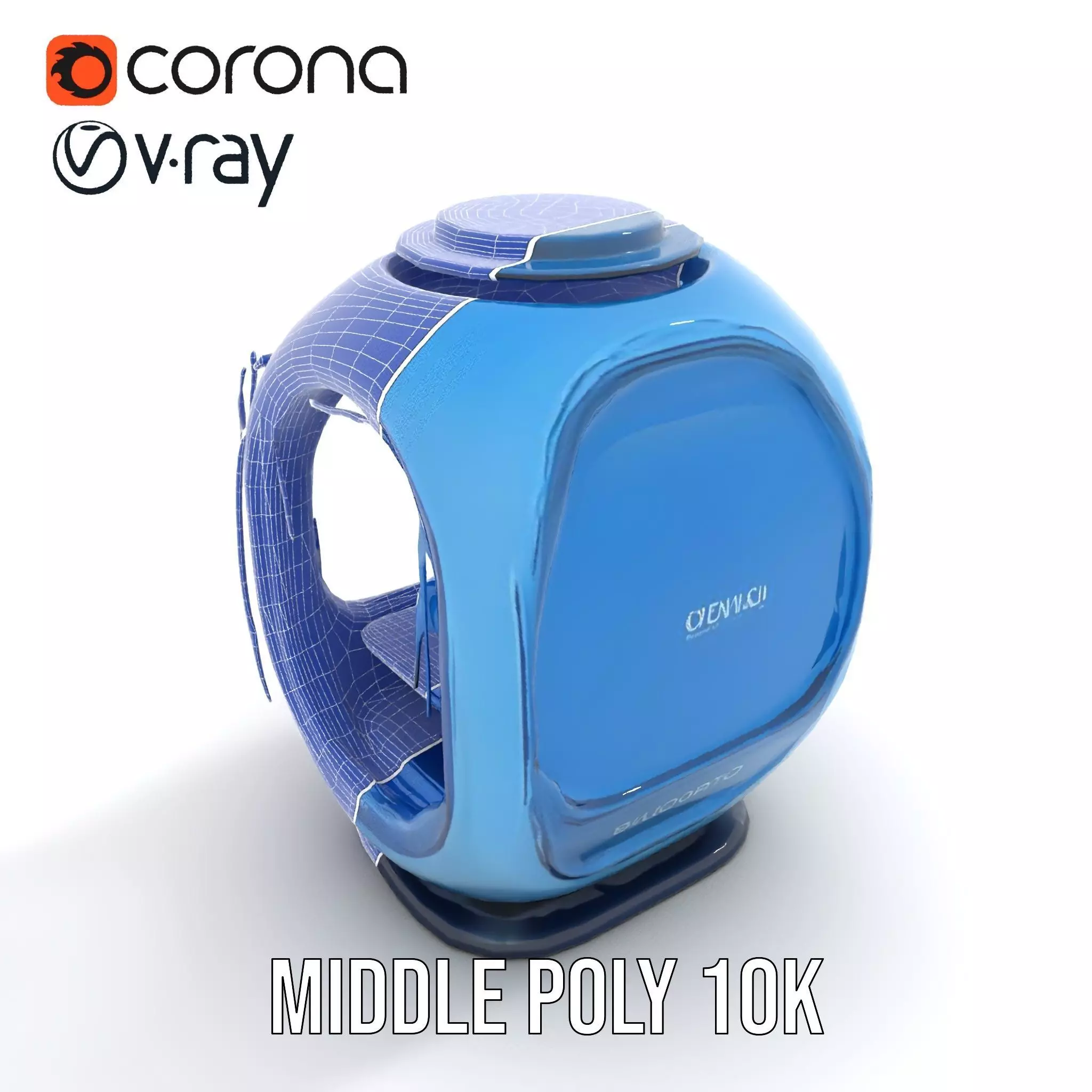 Futuristic Pod model pack with LEDs Low-poly 3D model_18