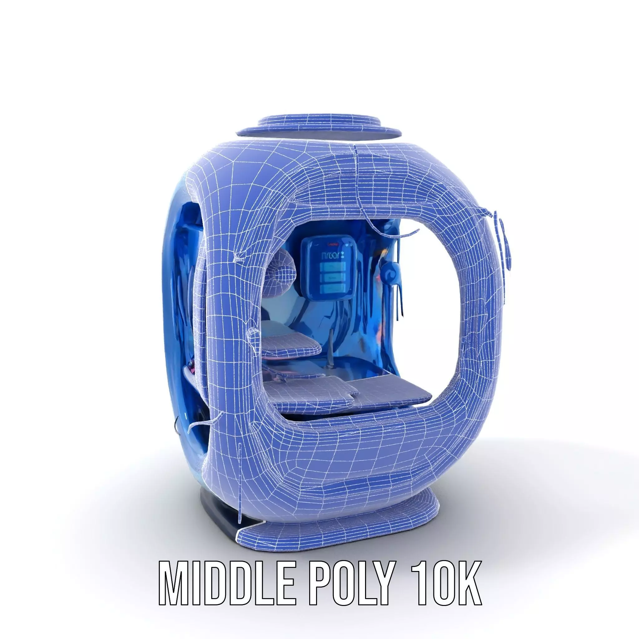 Futuristic Pod model pack with LEDs Low-poly 3D model_16