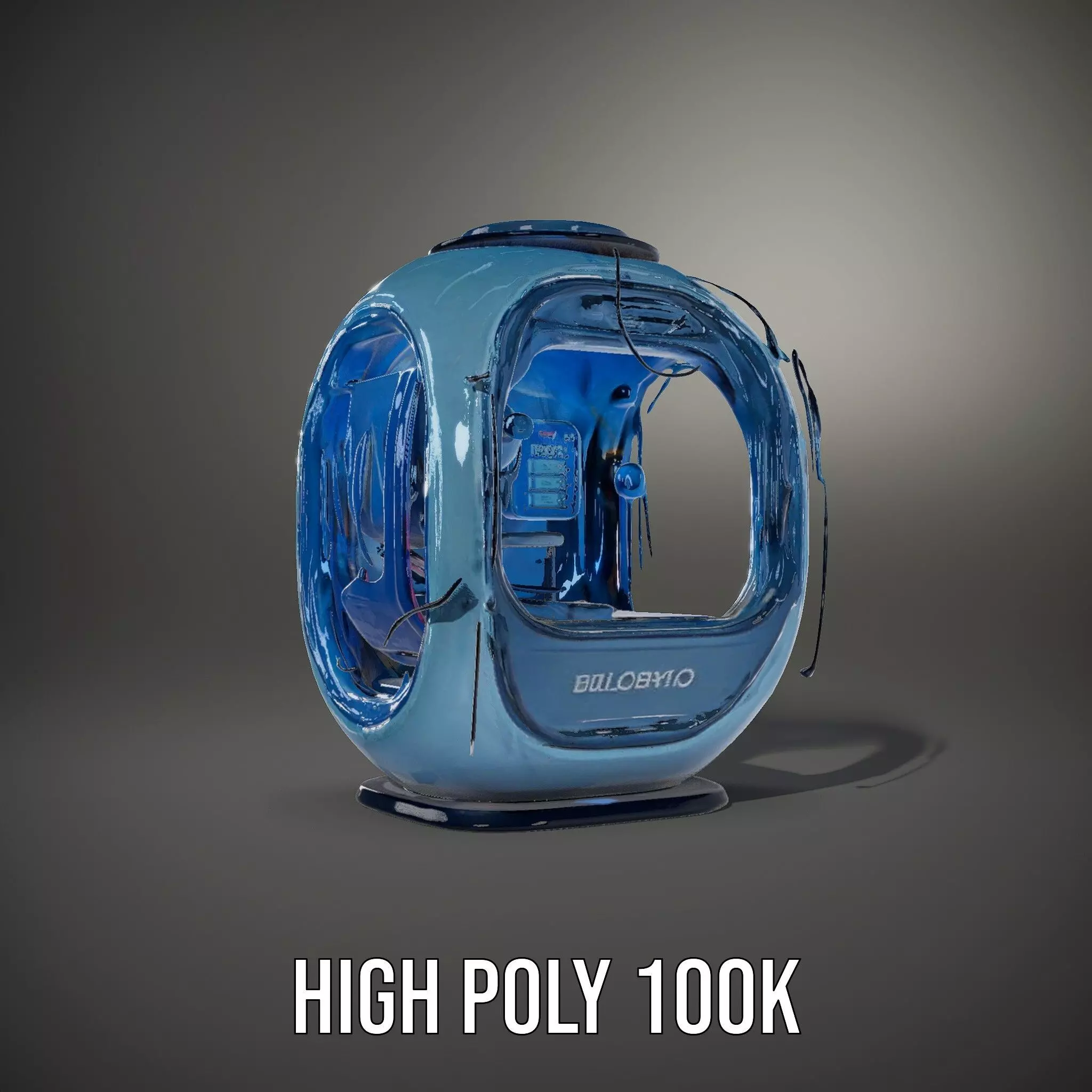 Futuristic Pod model pack with LEDs Low-poly 3D model_10