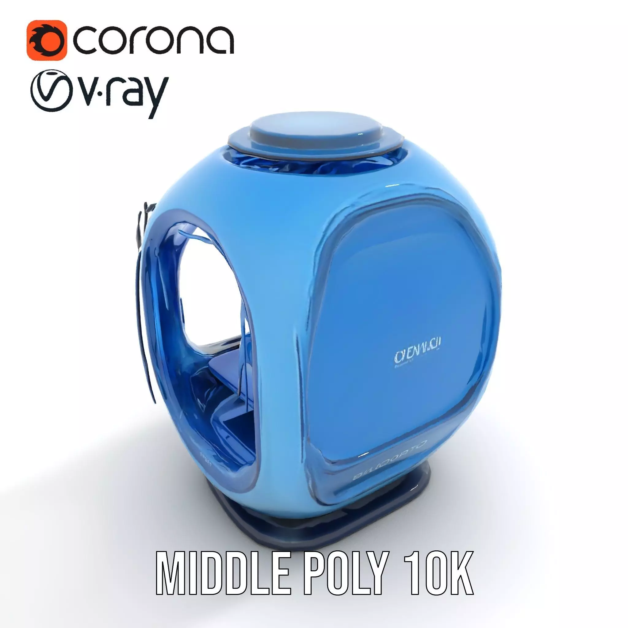 Futuristic Pod model pack with LEDs Low-poly 3D model_5