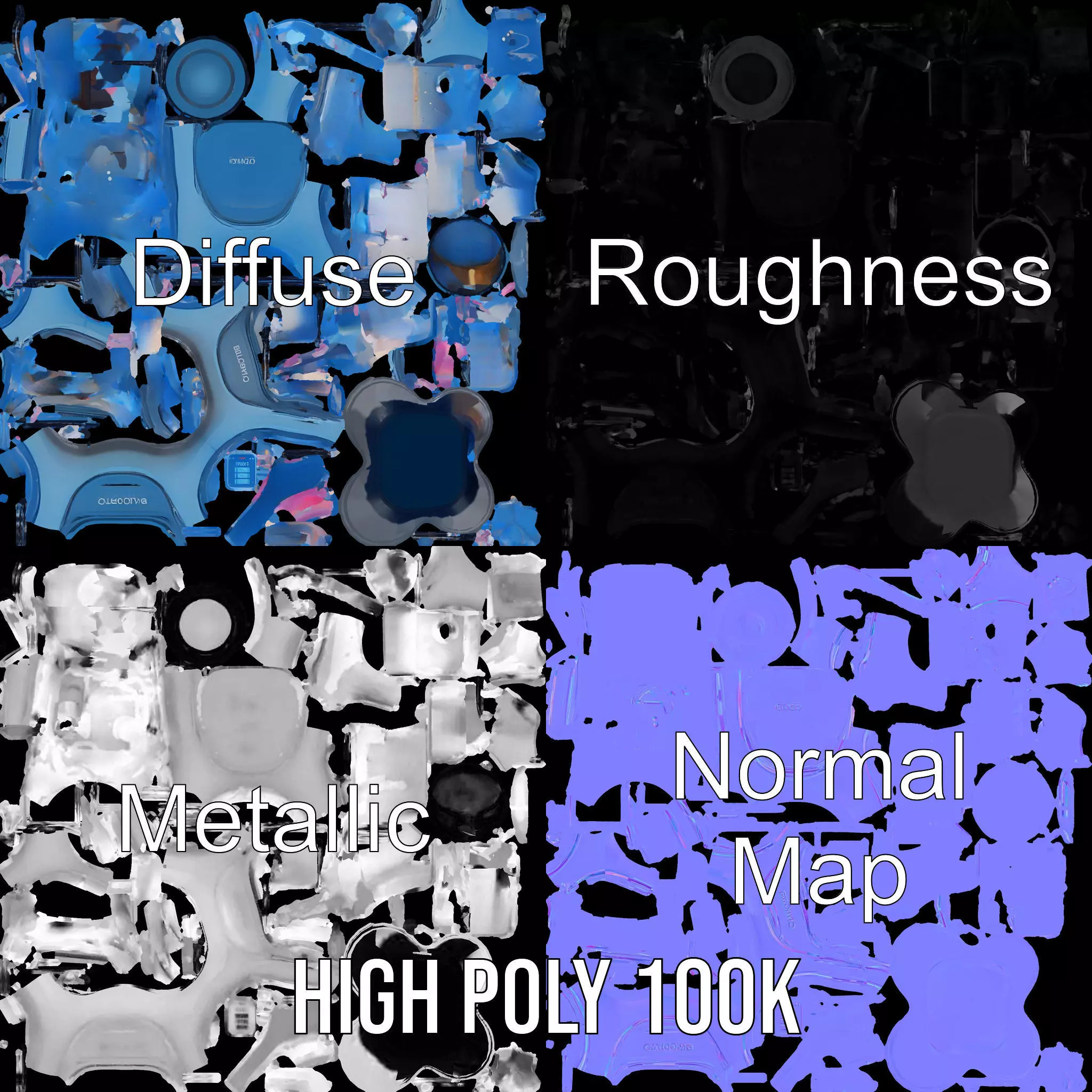 Futuristic Pod model pack with LEDs Low-poly 3D model_3