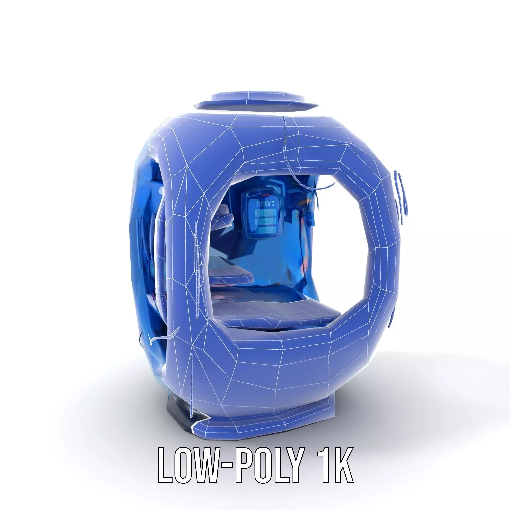 Futuristic Pod model pack with LEDs Low-poly 3D model_14