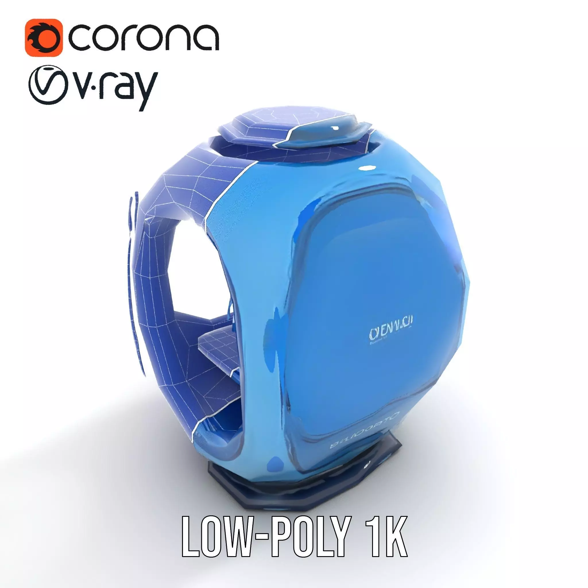 Futuristic Pod model pack with LEDs Low-poly 3D model_24