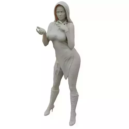 Nun Killer STL  Female Assassin Figure for 3D Print